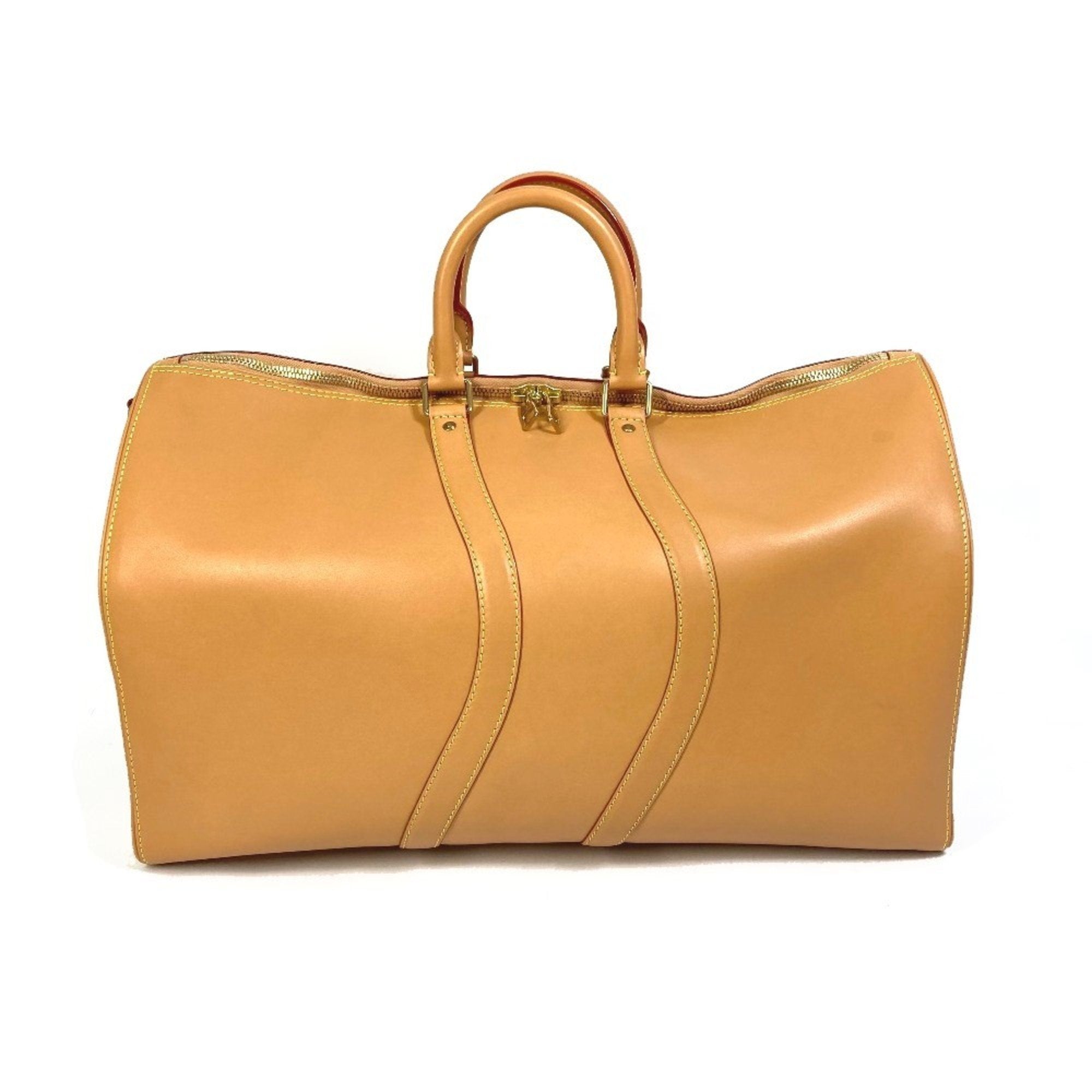 Louis Vuitton Beige Leather Boston Bag