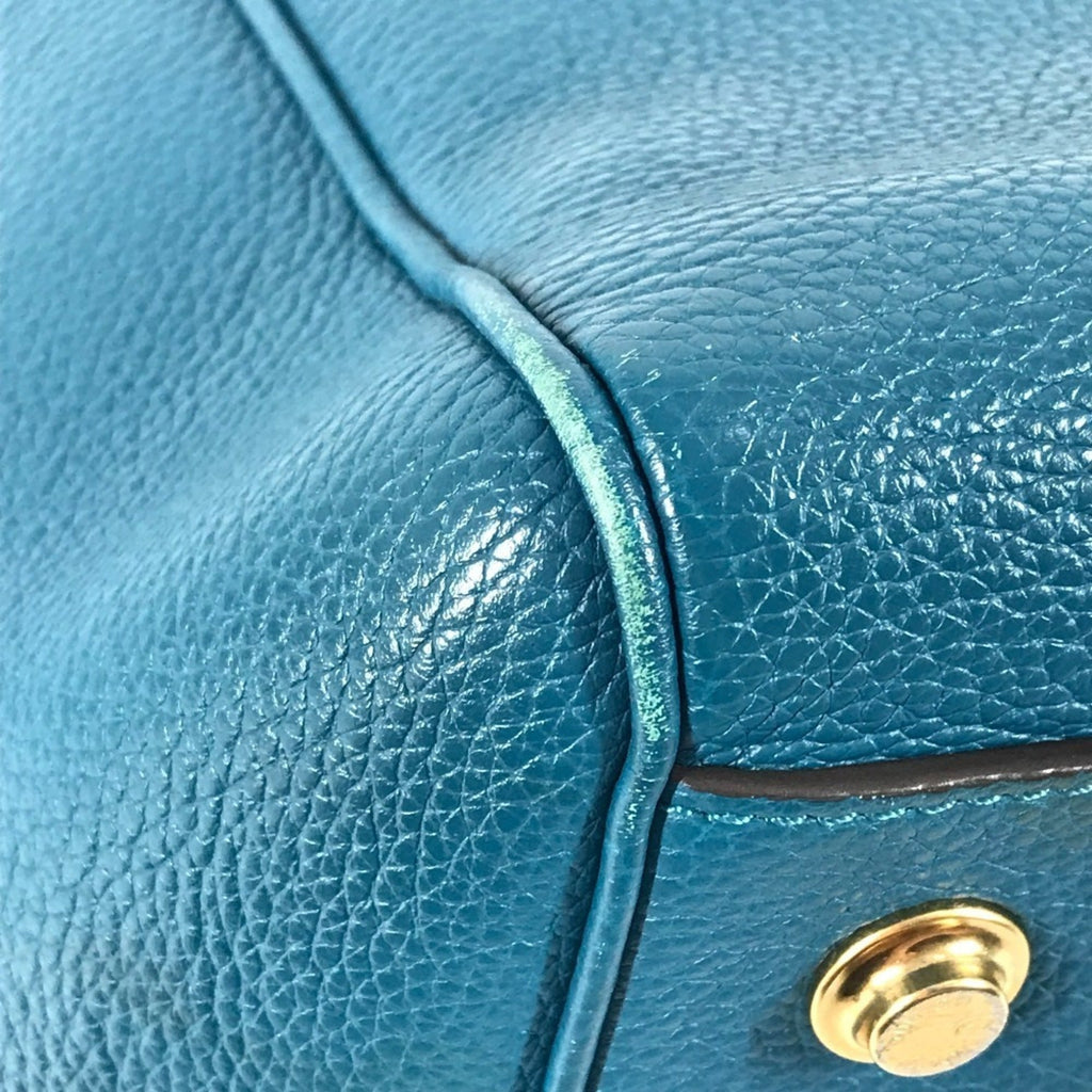 Louis Vuitton Blue Leather Shoulder Bag Tote Bag