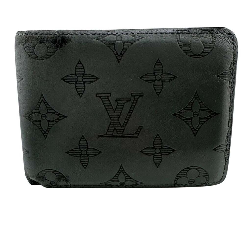 Louis Vuitton Dark Gray Gray Leather Wallet