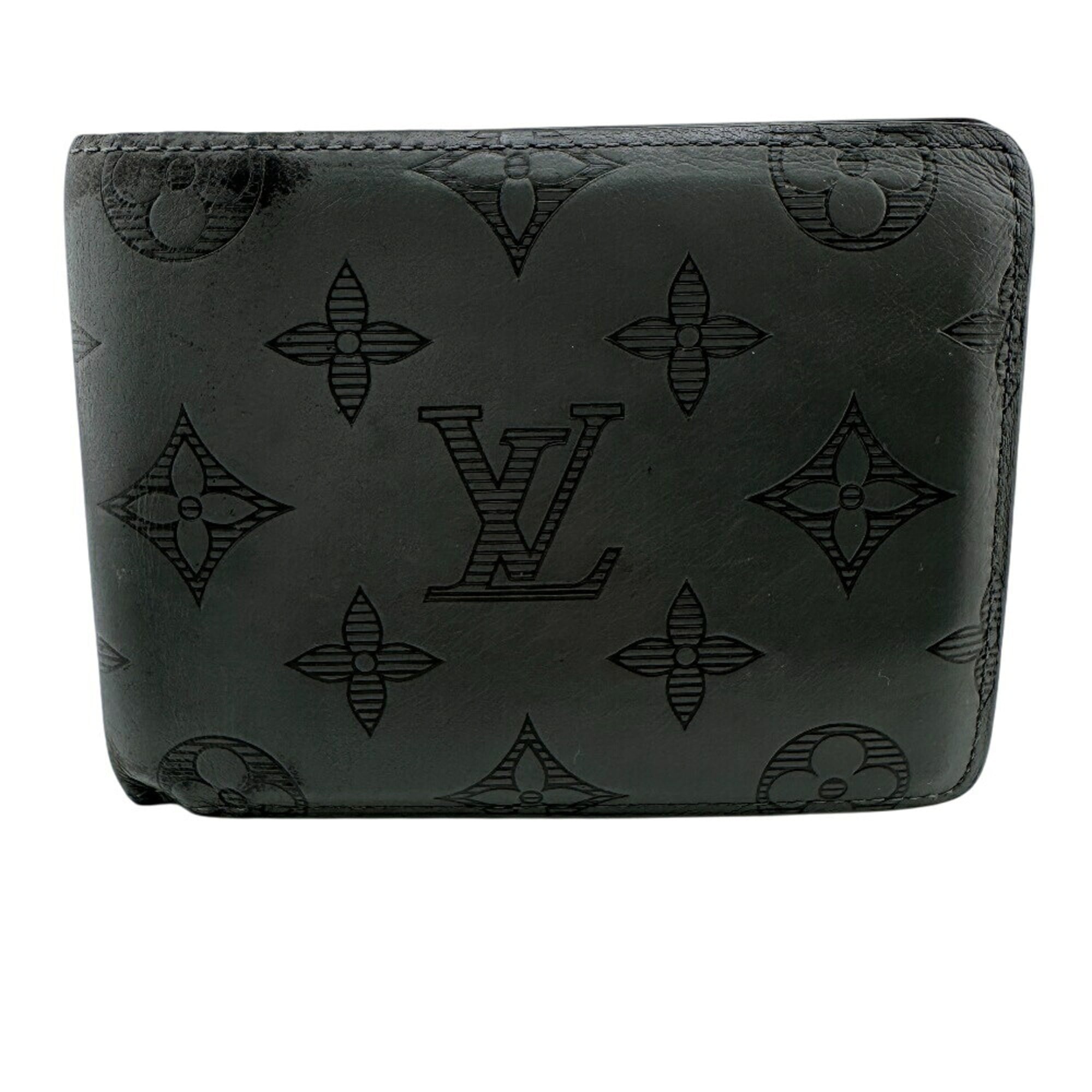 Louis Vuitton Dark Gray Gray Leather Wallet