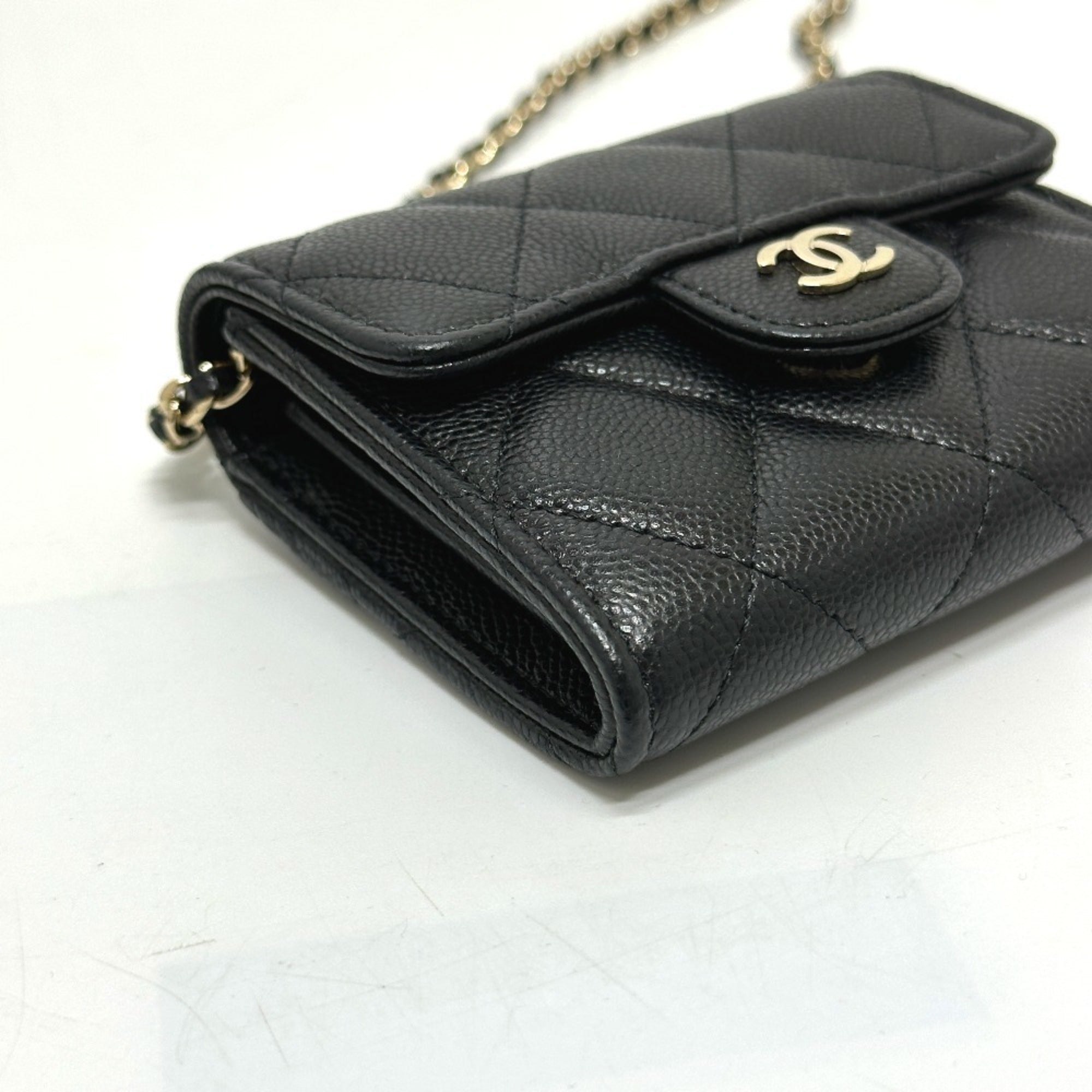 Chanel Black Grained Calfskin Coin Purse/Coin Case