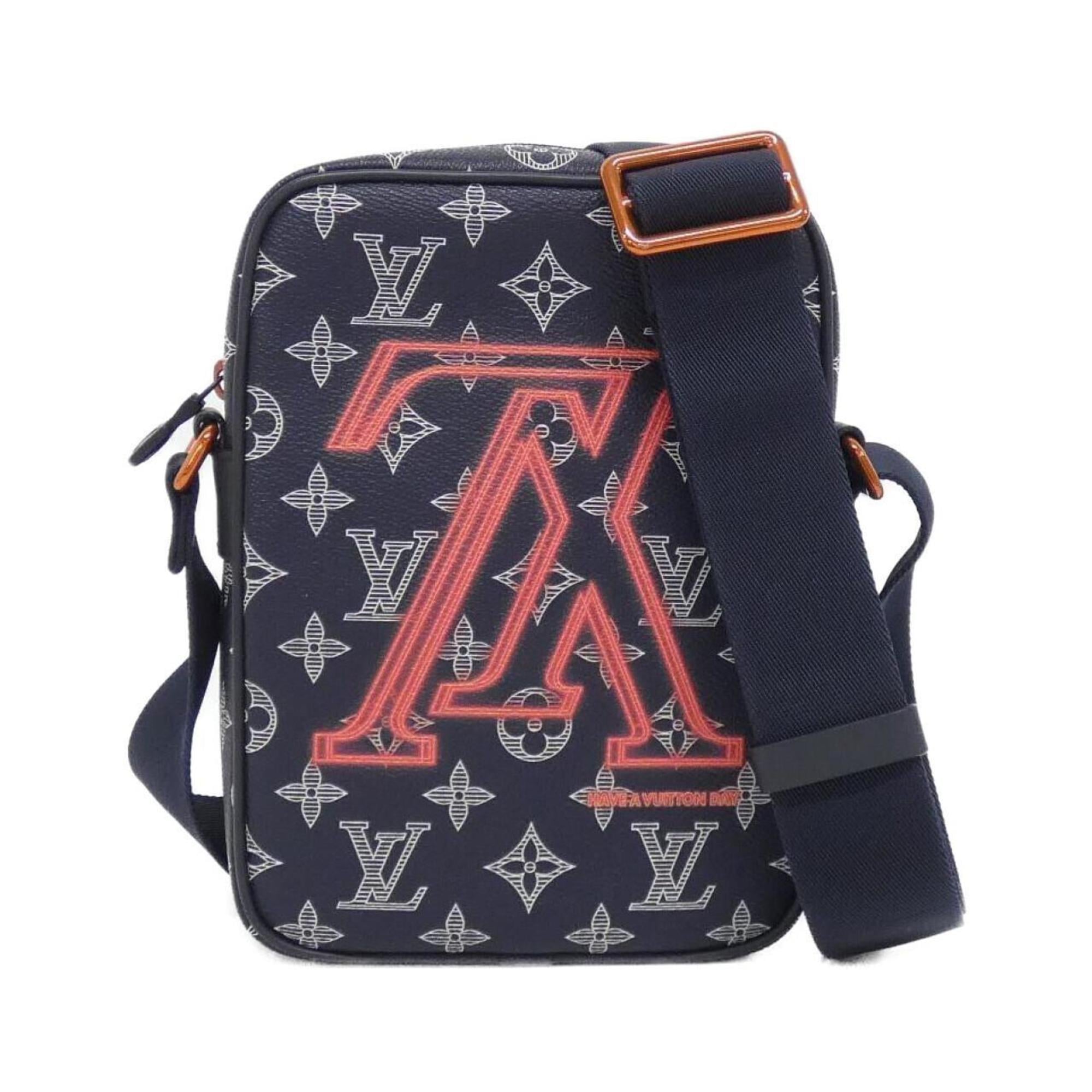 Louis Vuitton Blue Coated Canvas Shoulder Bag