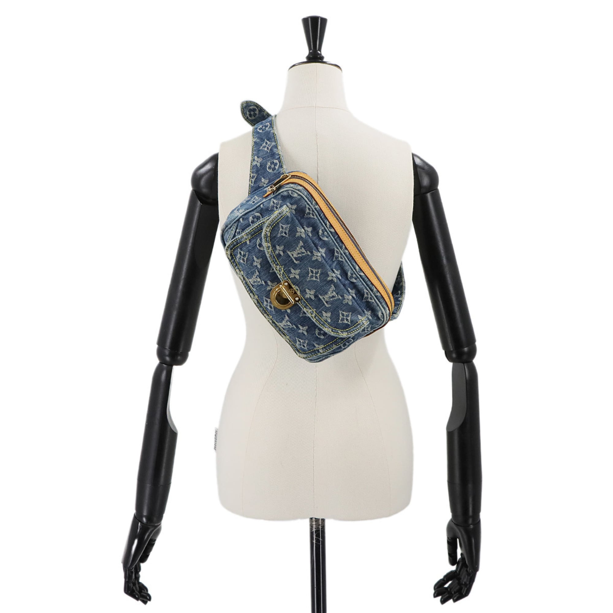Louis Vuitton Blue Monogram Denim Fanny Pack Pouch Sling Bag