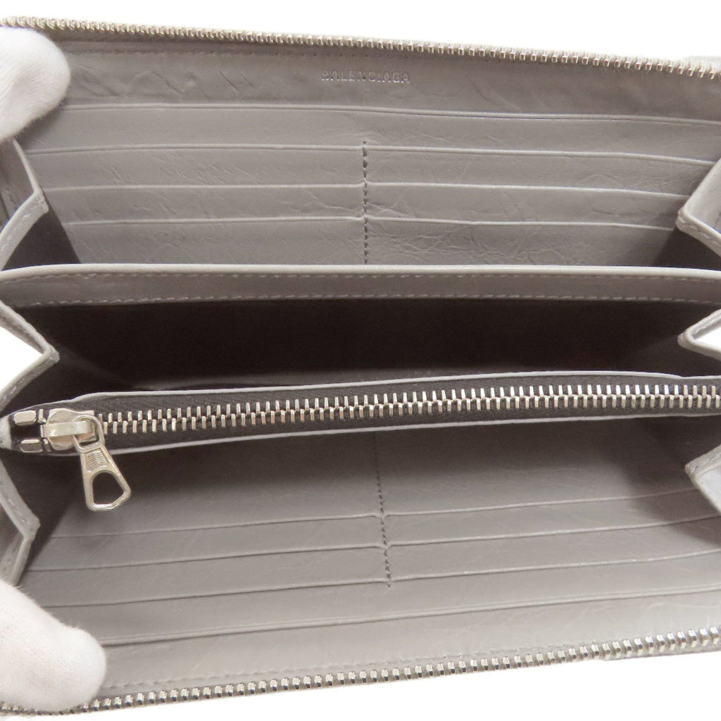 Balenciaga Gray Leather Long Wallet (Bi-Fold)