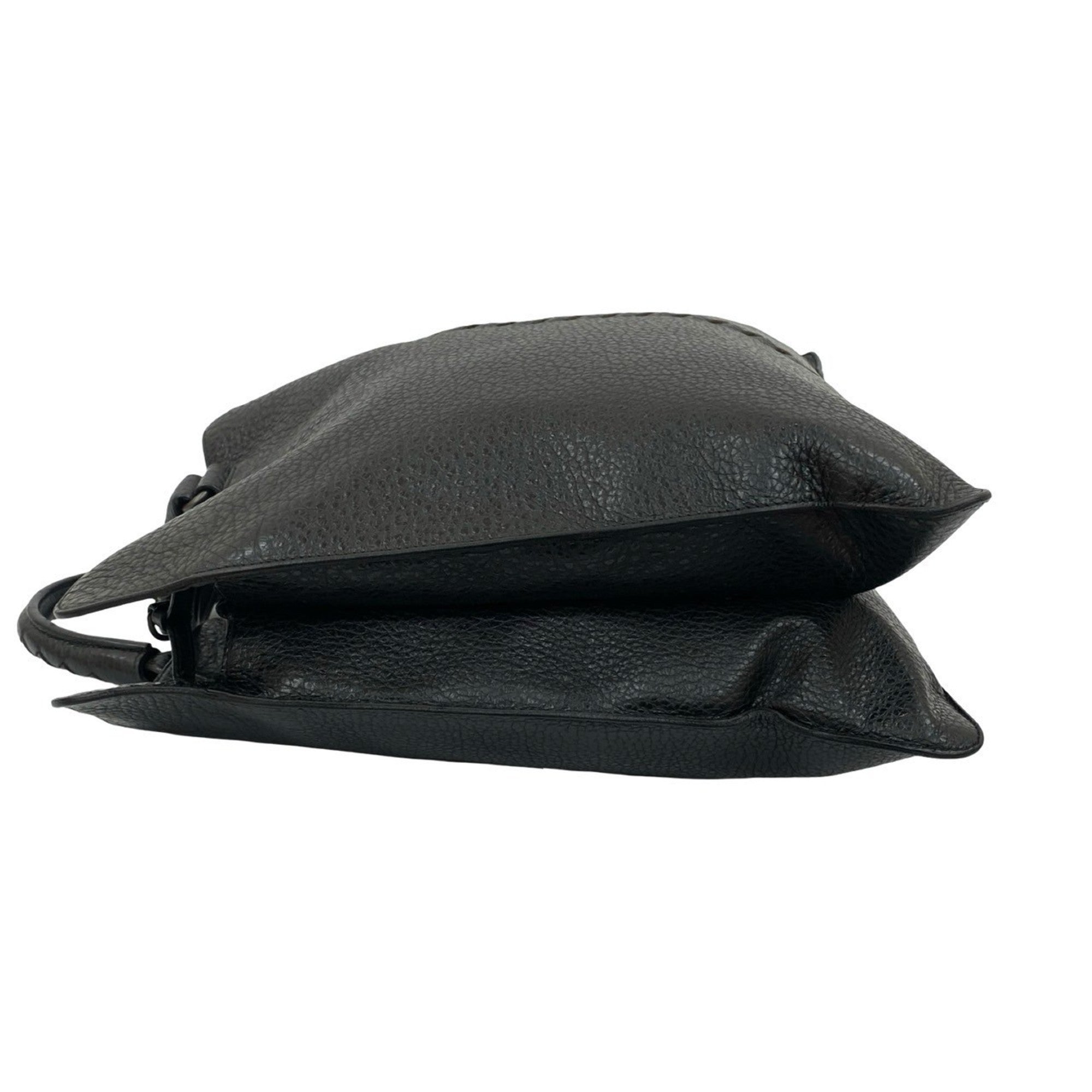Bottega Veneta Black Leather Handbag Tote Bag