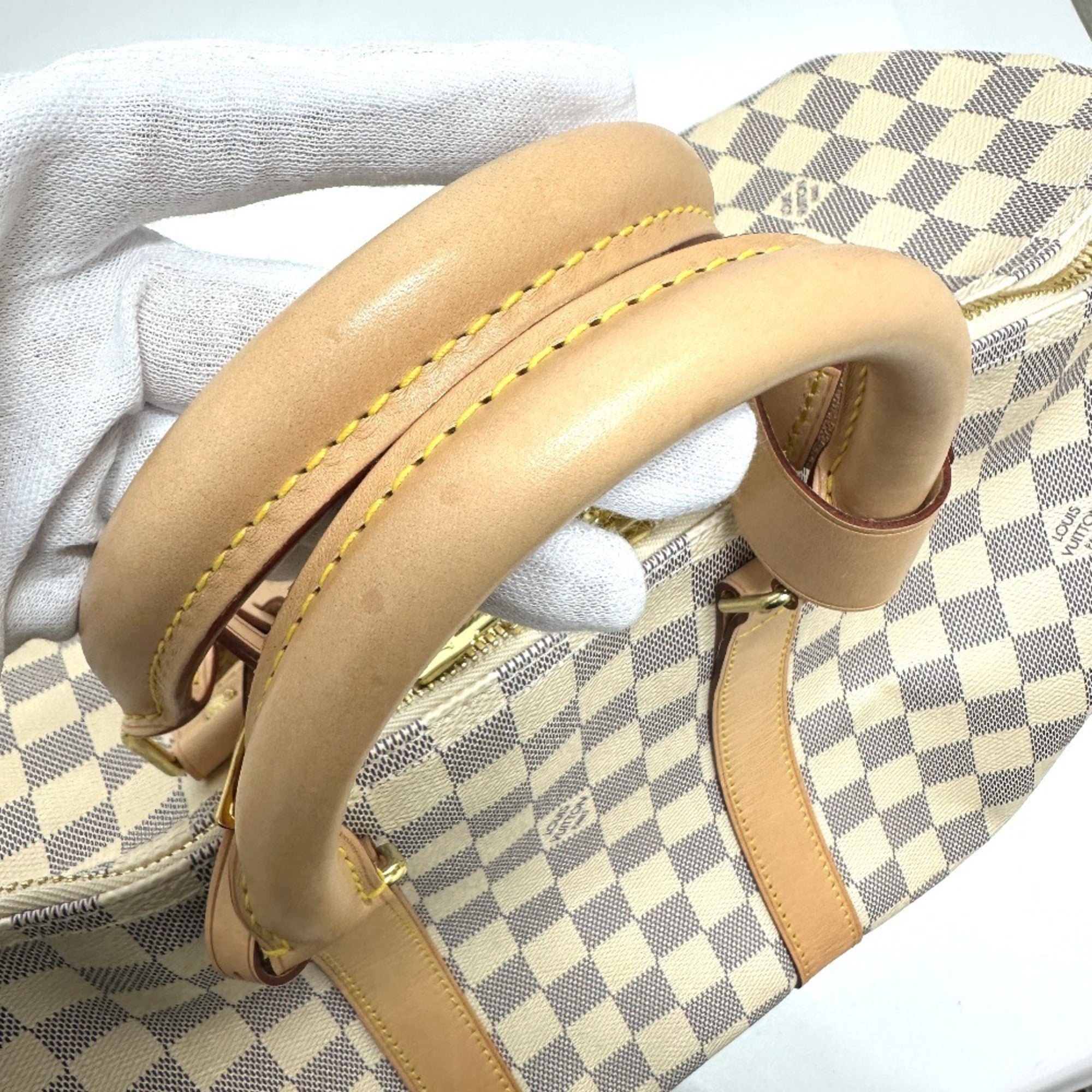 Louis Vuitton White Damier Azur Boston Bag