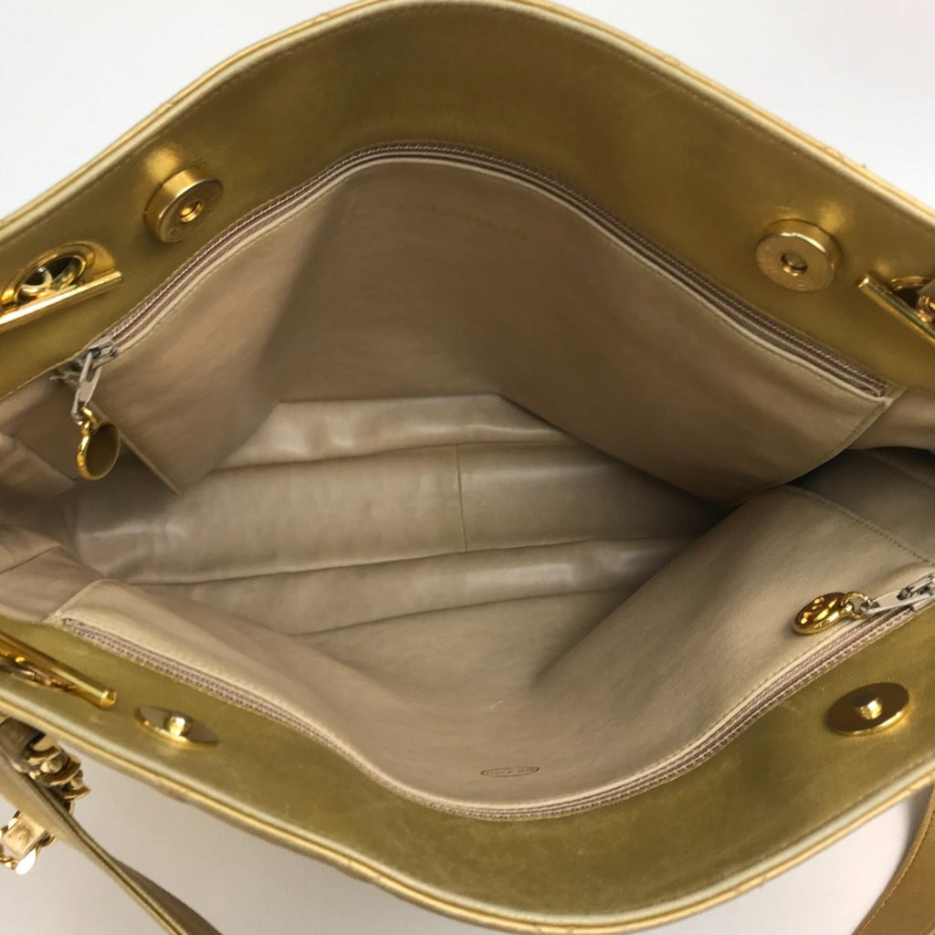 Chanel Gold Leather Shoulder Bag