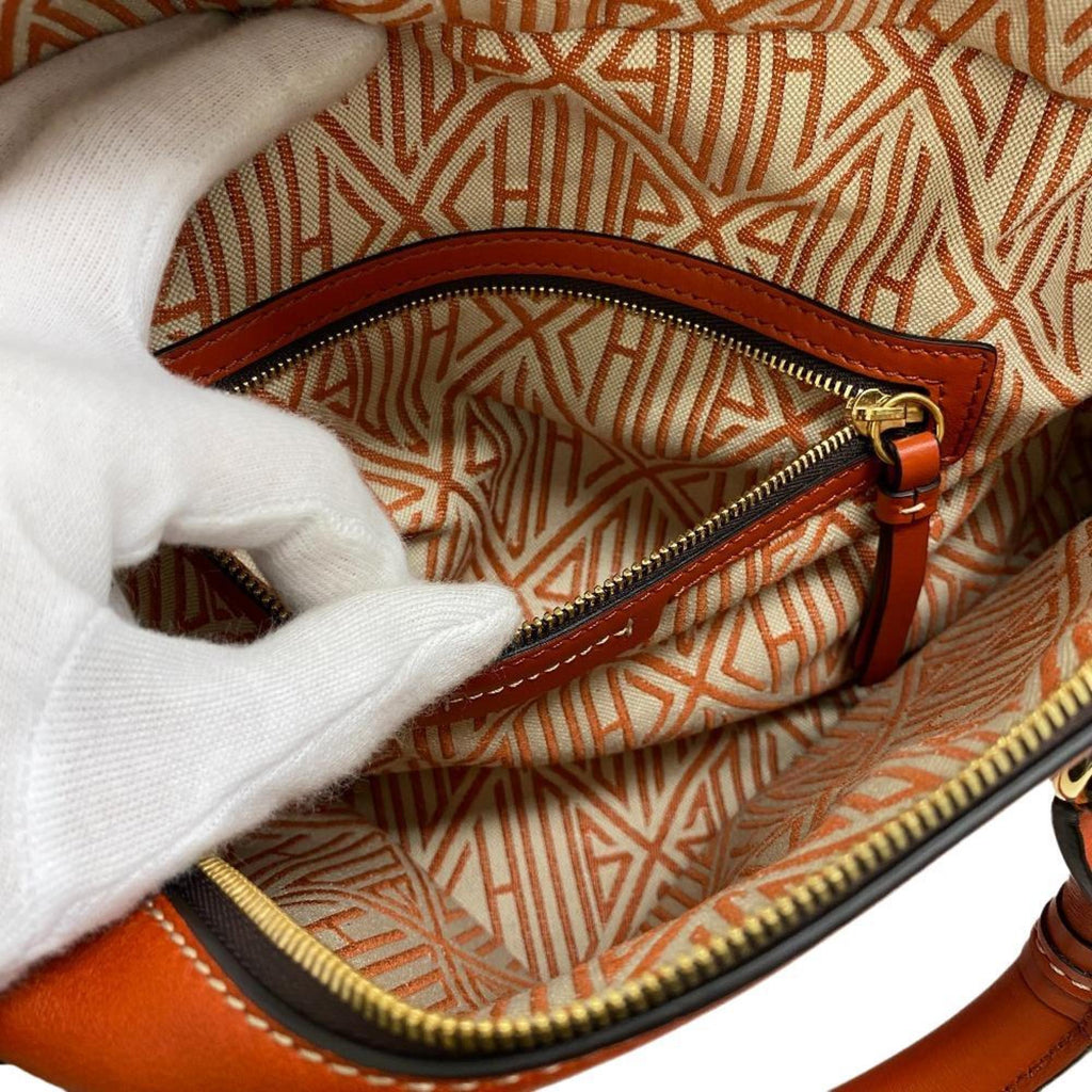 Chloé Orange Leather Handbag Shoulder Bag (Pre-Owned)