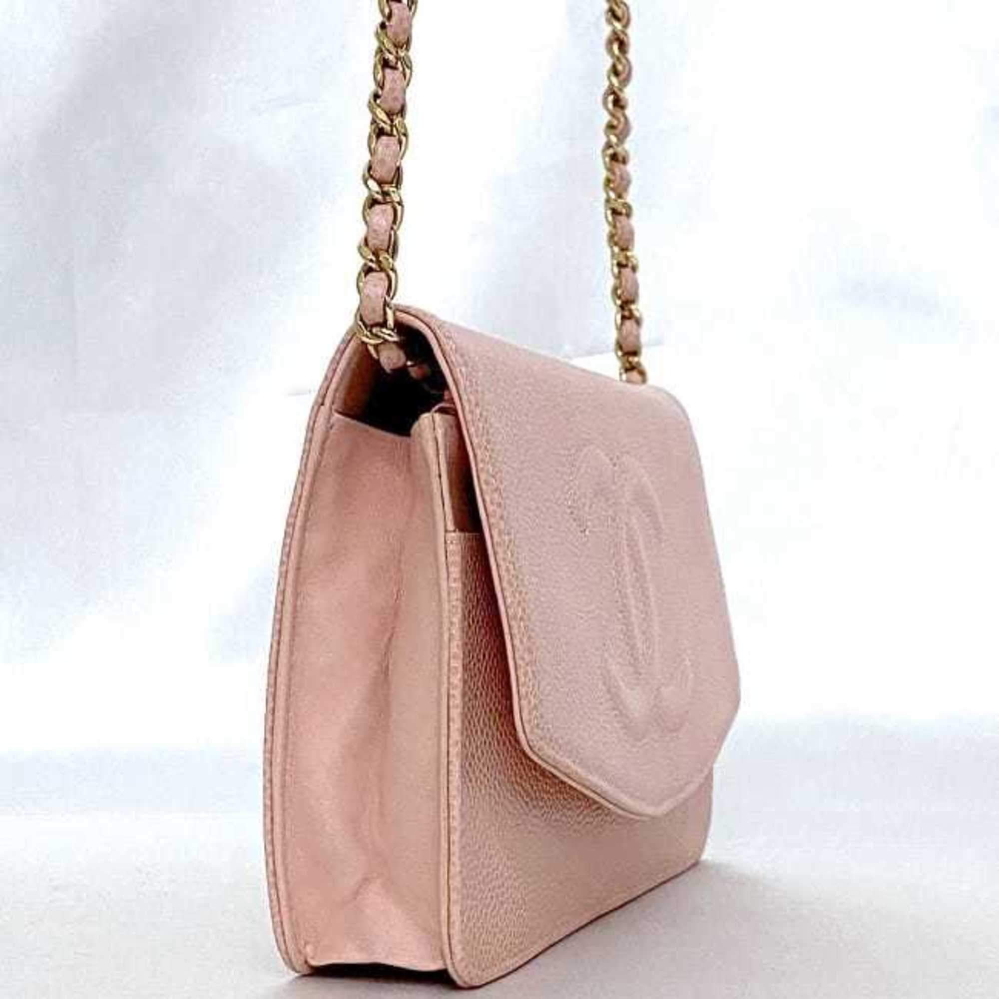 Chanel Pink Caviar Leather Shoulder Bag