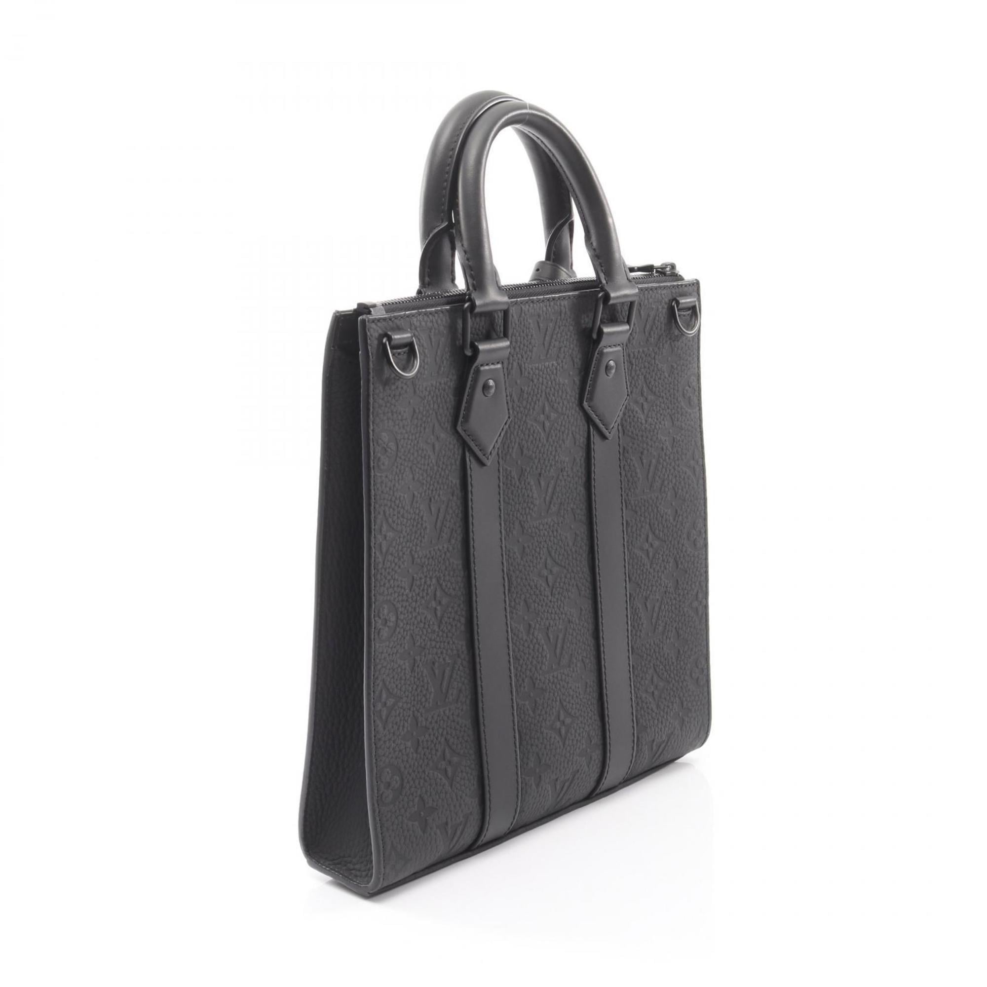 Louis Vuitton Black Noir Leather Handbag Tote Bag
