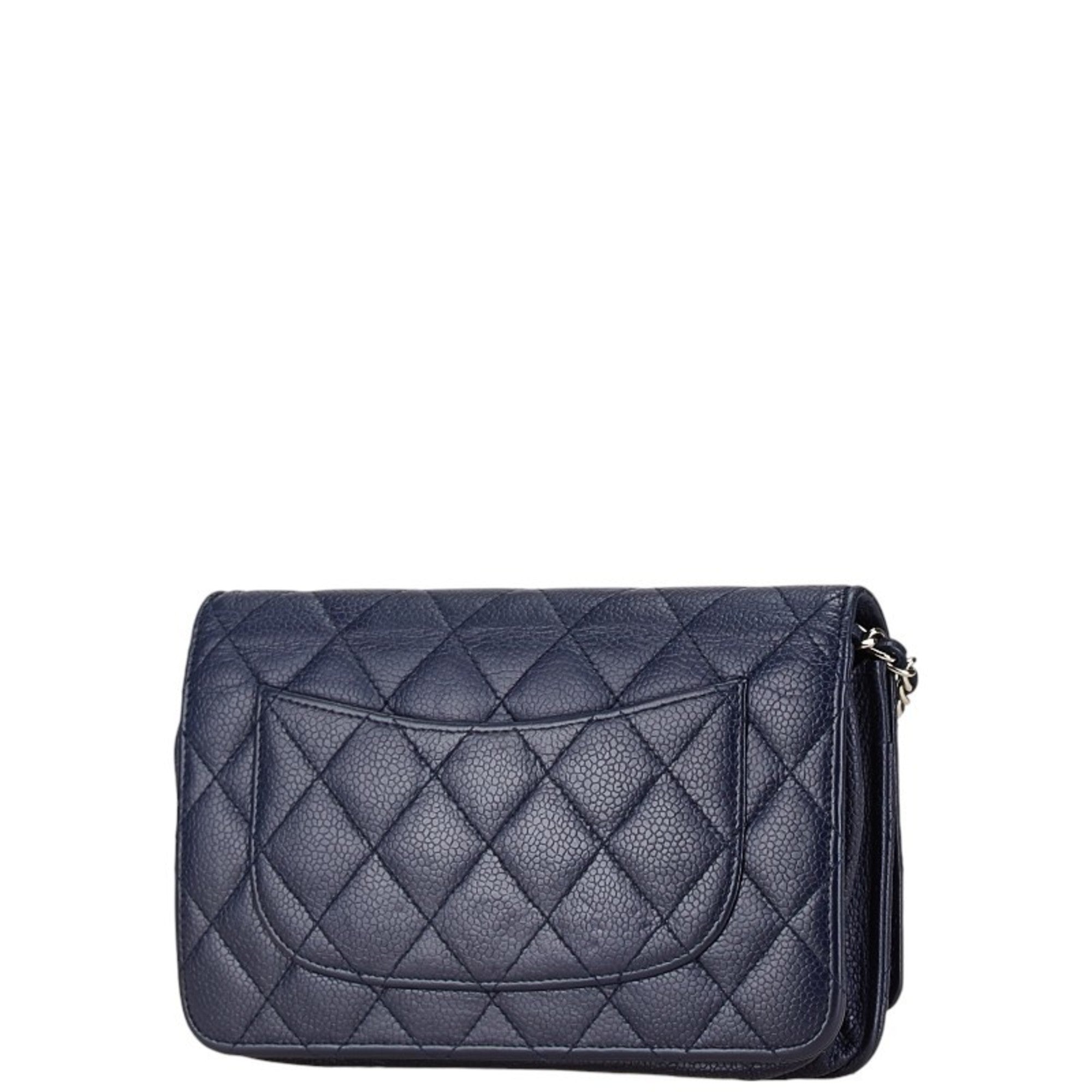 Chanel Navy Grained Calfskin Coin Purse/Coin Case