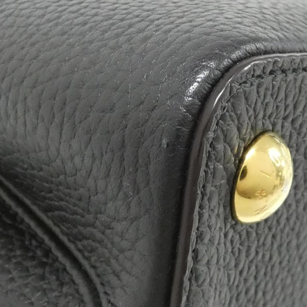 Louis Vuitton Black Leather Handbag Shoulder Bag