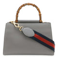 Gucci Gray Off-White Bamboo Leather Handbag Shoulder Bag (Pre-Owned)