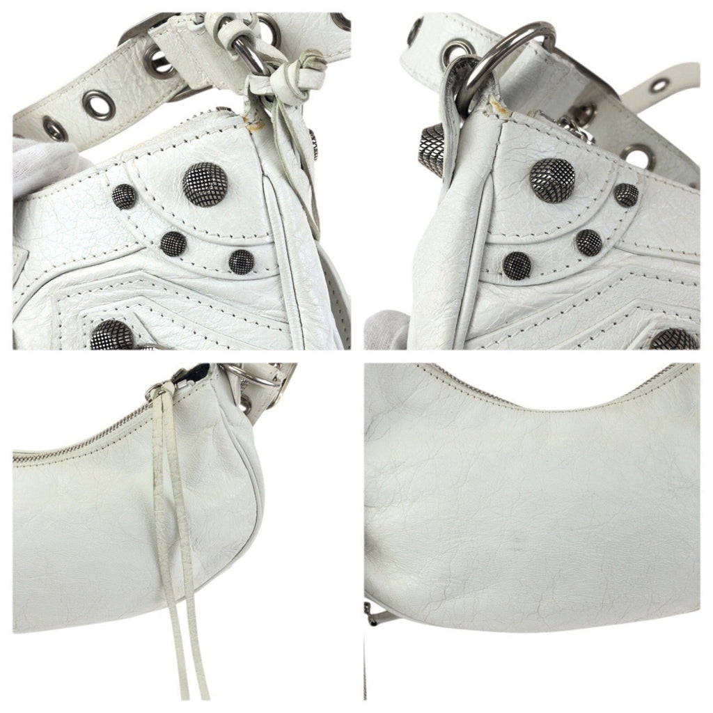 Balenciaga White Leather Pochette Shoulder