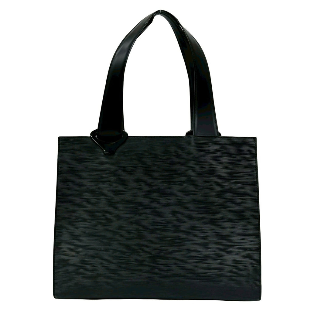 Louis Vuitton Black Leather Handbag Shoulder Bag Tote Bag