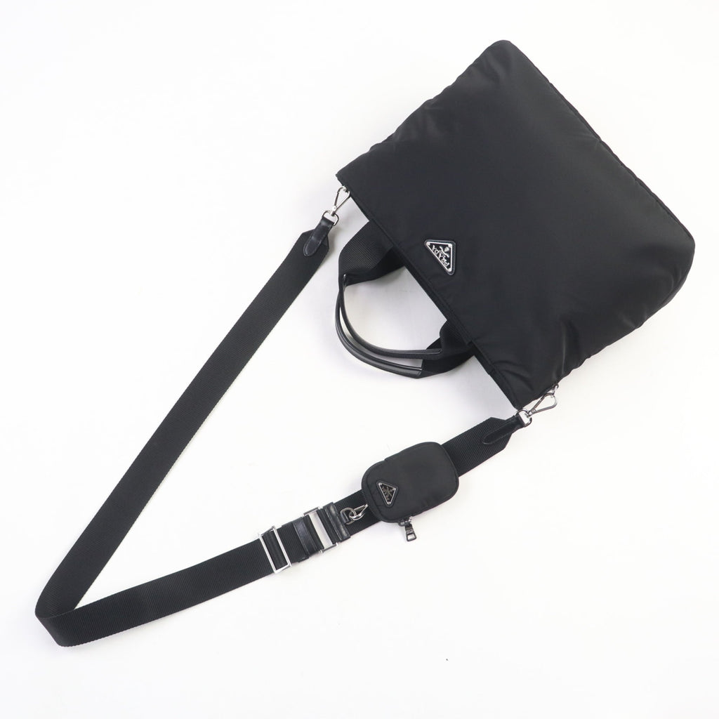 Prada Black Nylon Leather Handbag
