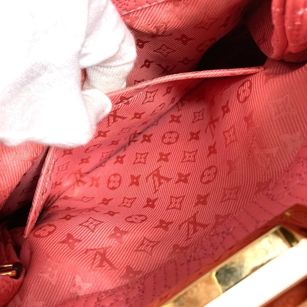 Louis Vuitton Pink Rose Leather Clutch Bag