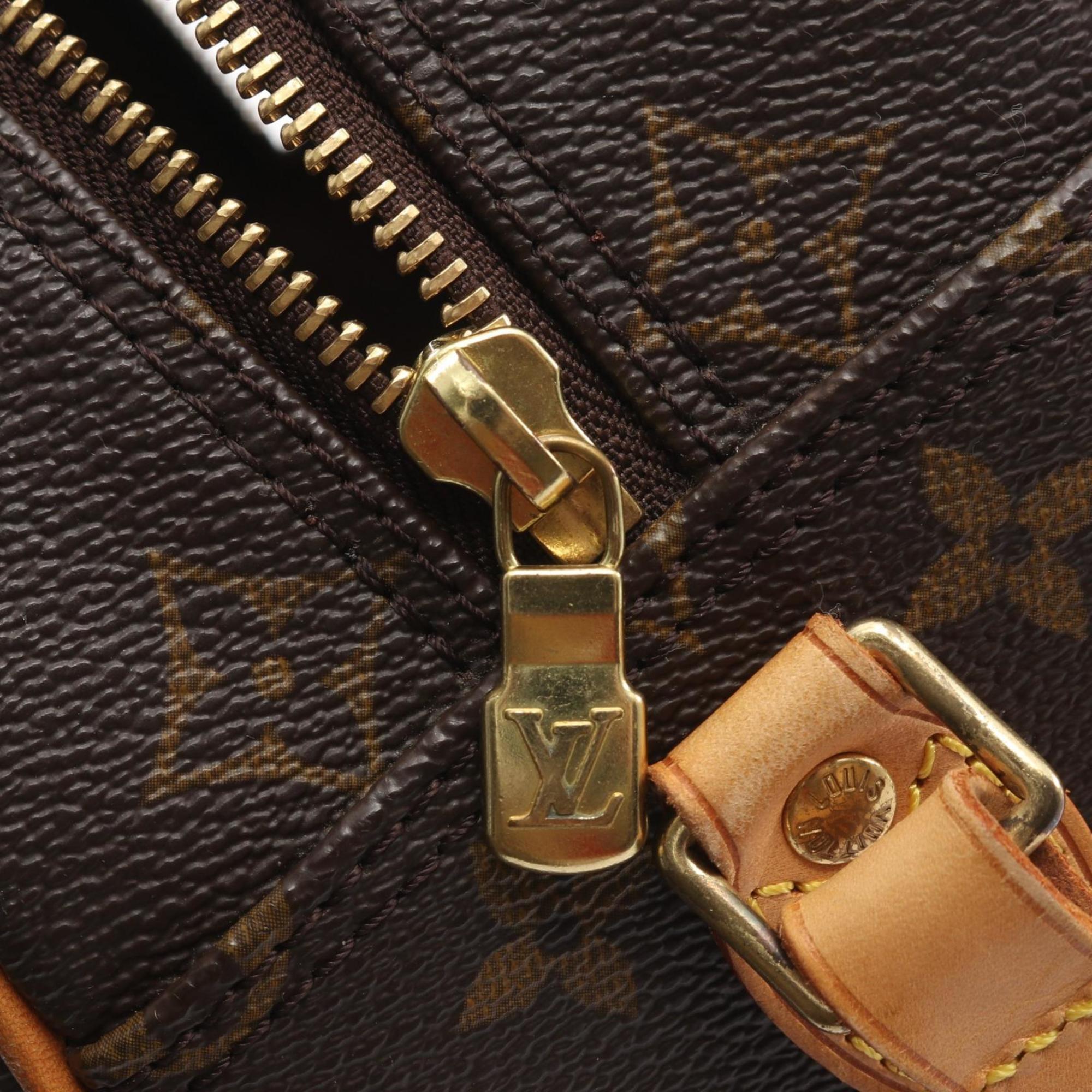 Louis Vuitton Brown Coated Canvas Monogram Leather Handbag Shoulder Bag