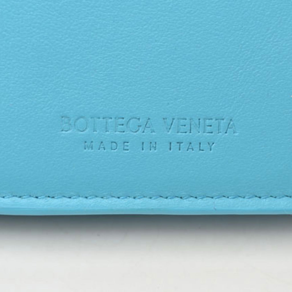 Bottega Veneta Intrecciato Light Blue Leather Long Wallet (Bi-Fold)