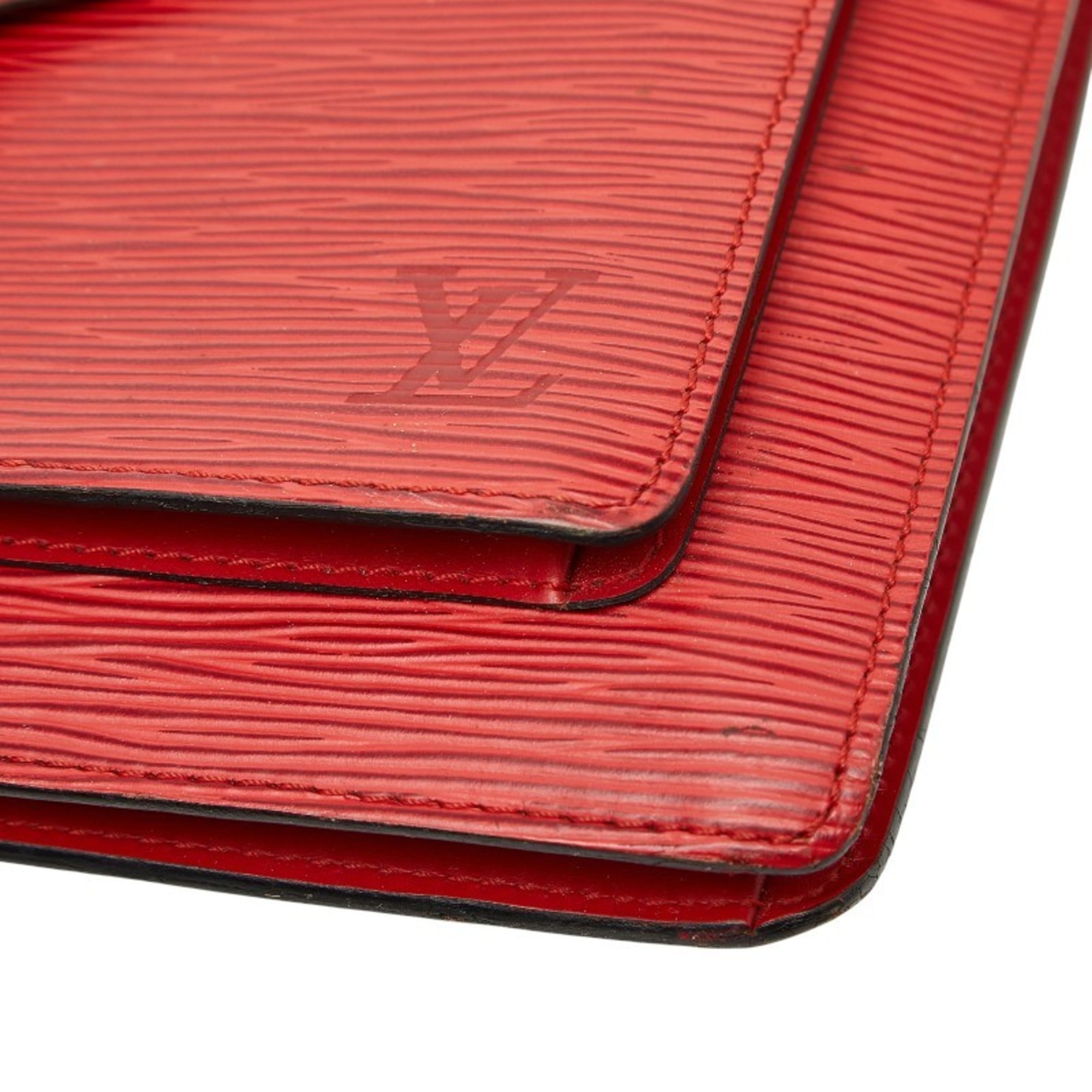 Louis Vuitton Castilian Red Leather Handbag Shoulder Bag