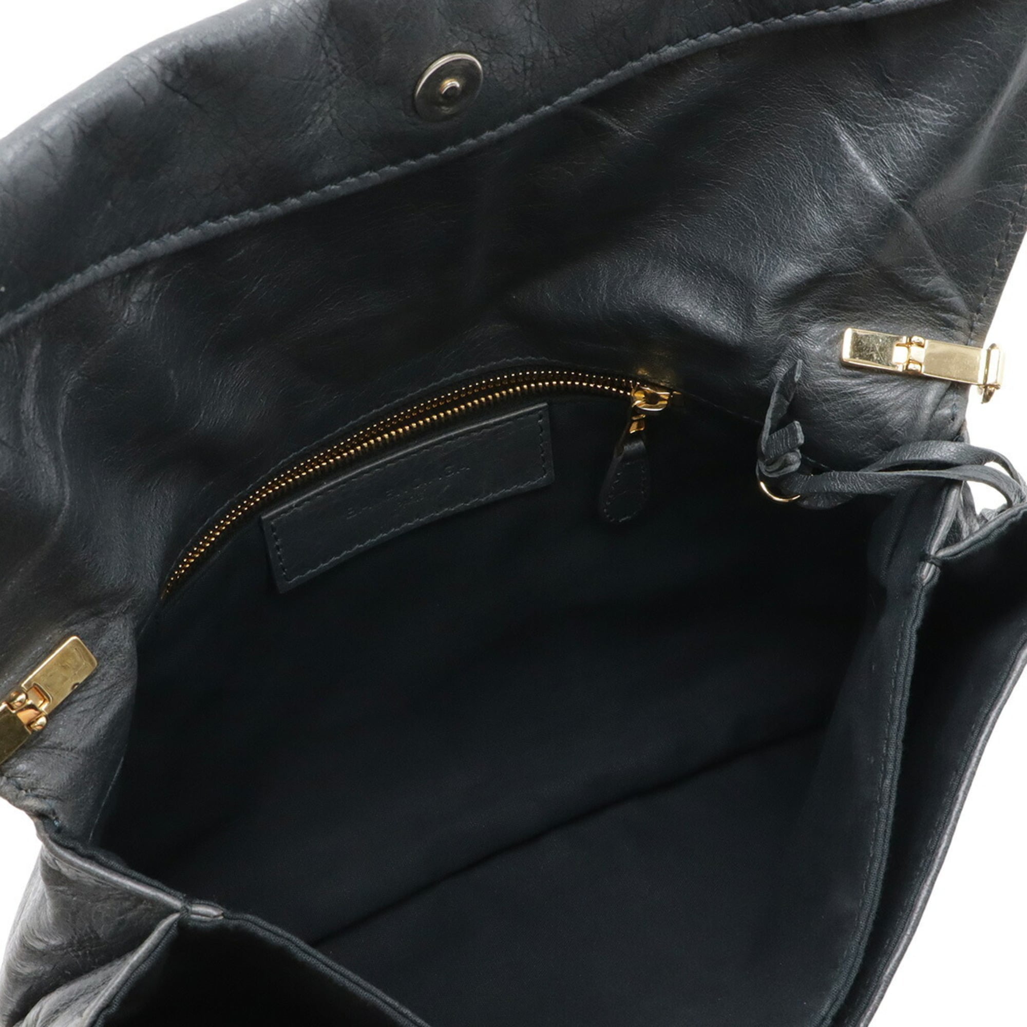 Balenciaga Giant Dark Gray Leather Clutch Bag Shoulder