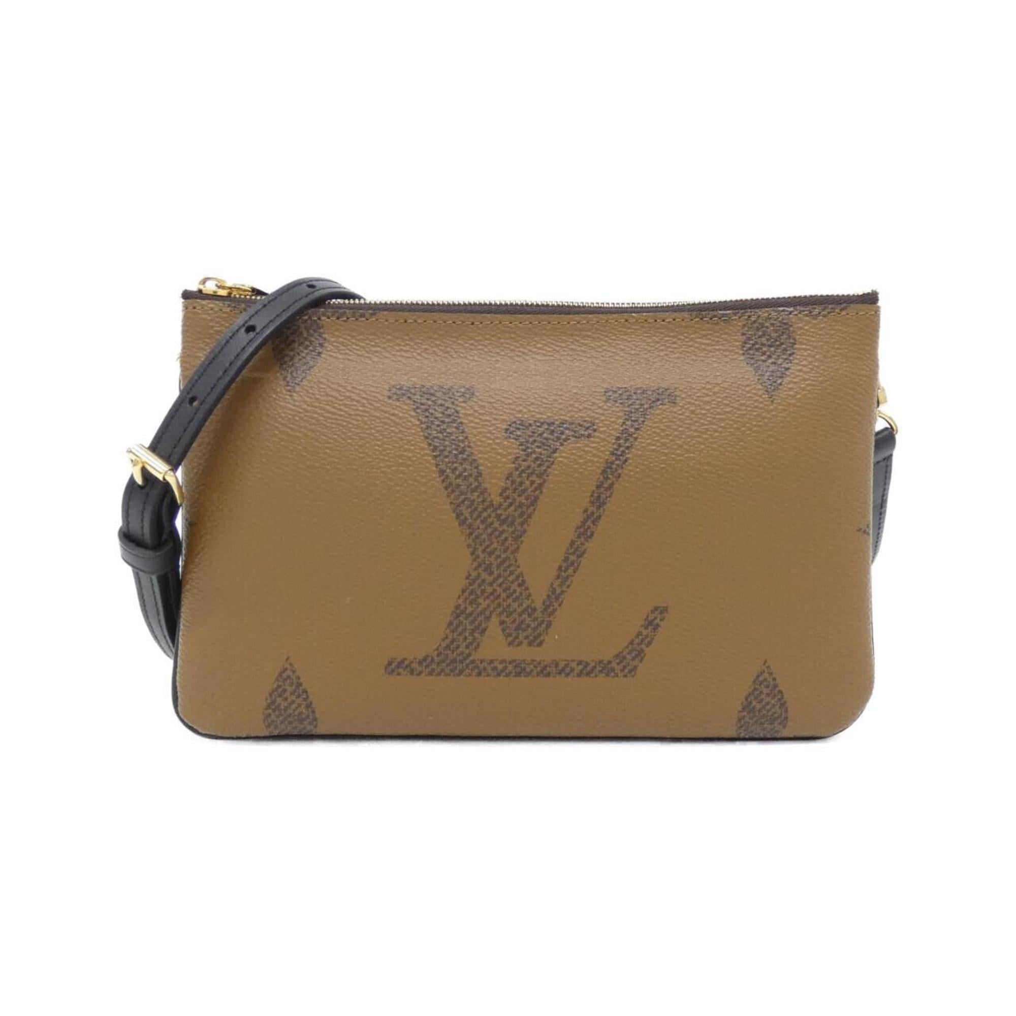 Louis Vuitton Marron Coated Canvas Pochette Shoulder Bag