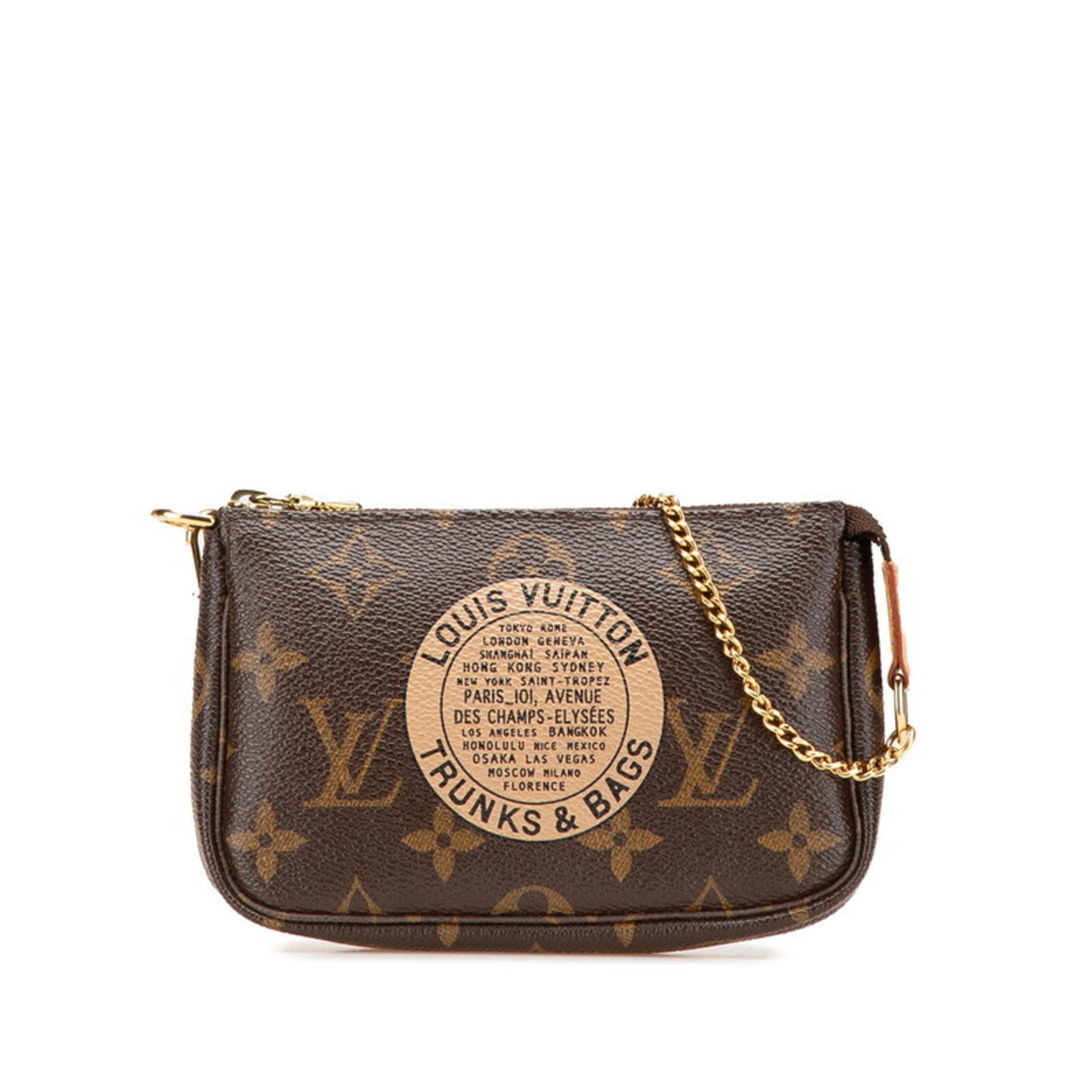Louis Vuitton Brown Pvc Leather Pochette Pouch