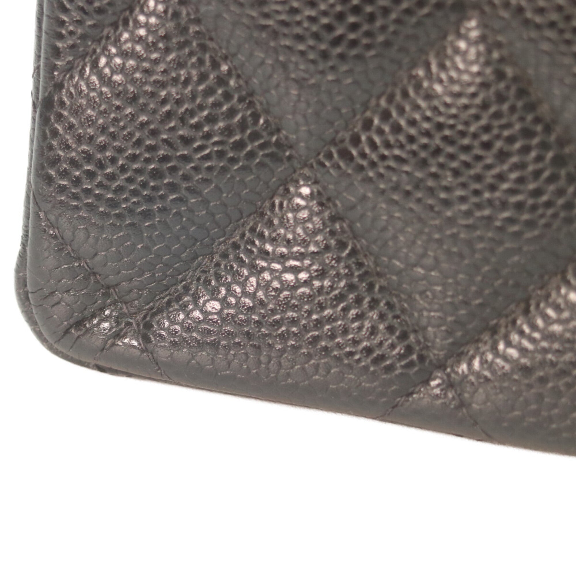 Chanel Black Grained Calfskin Shoulder Bag