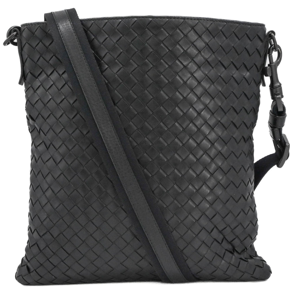 Bottega Veneta Black Intrecciato Leather Shoulder Bag