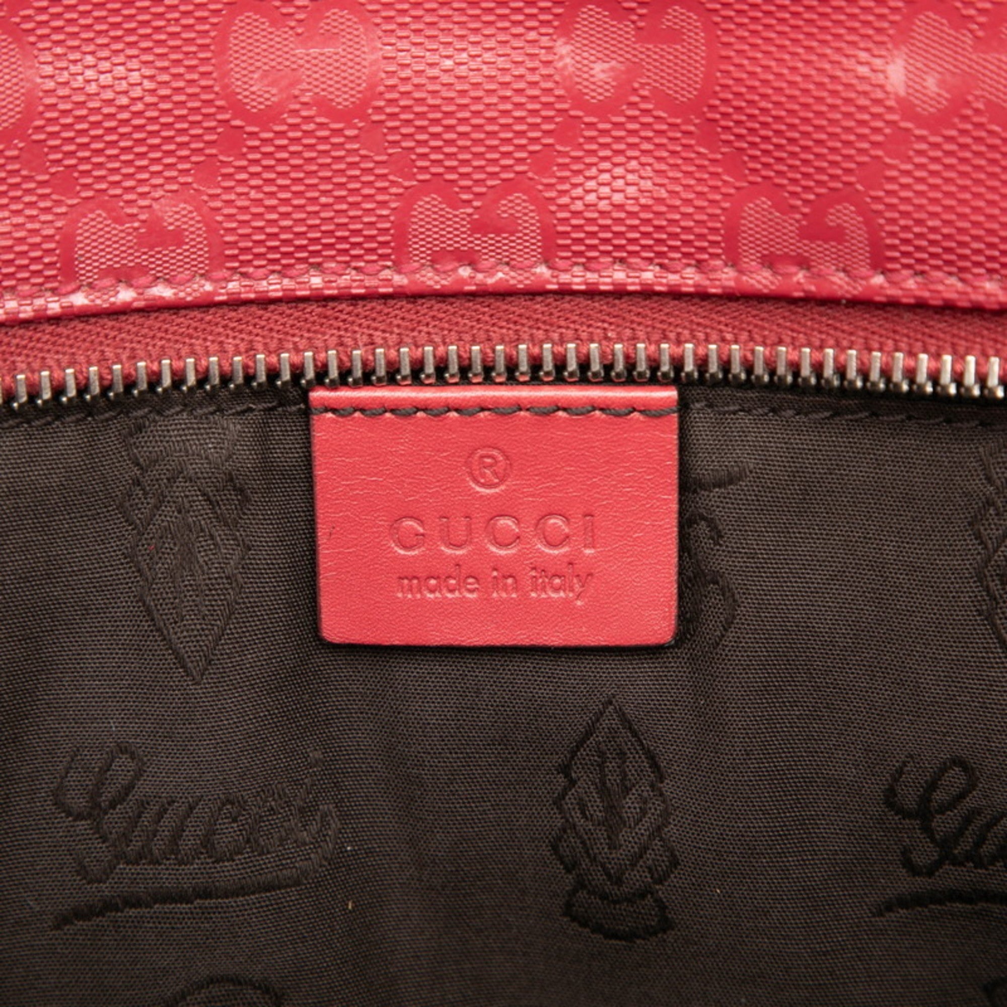 Gucci Pink Red Color Gg Imprimé Tote Bag (Pre-Owned)