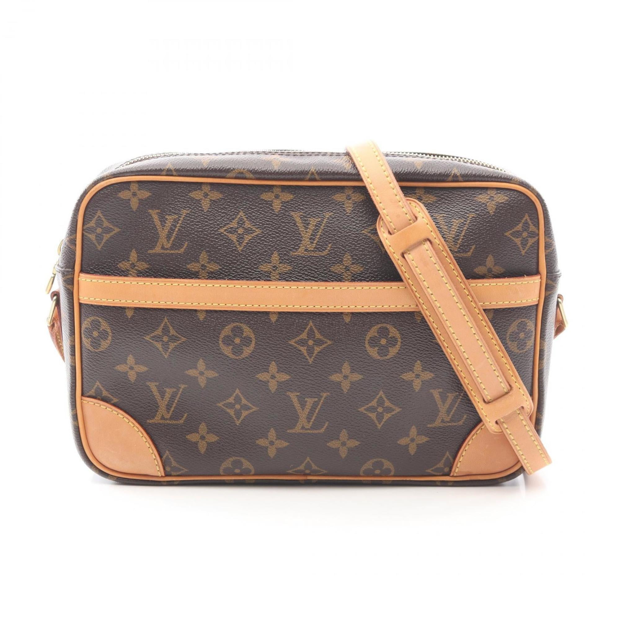 Louis Vuitton Brown Coated Canvas Leather Handbag Shoulder Bag