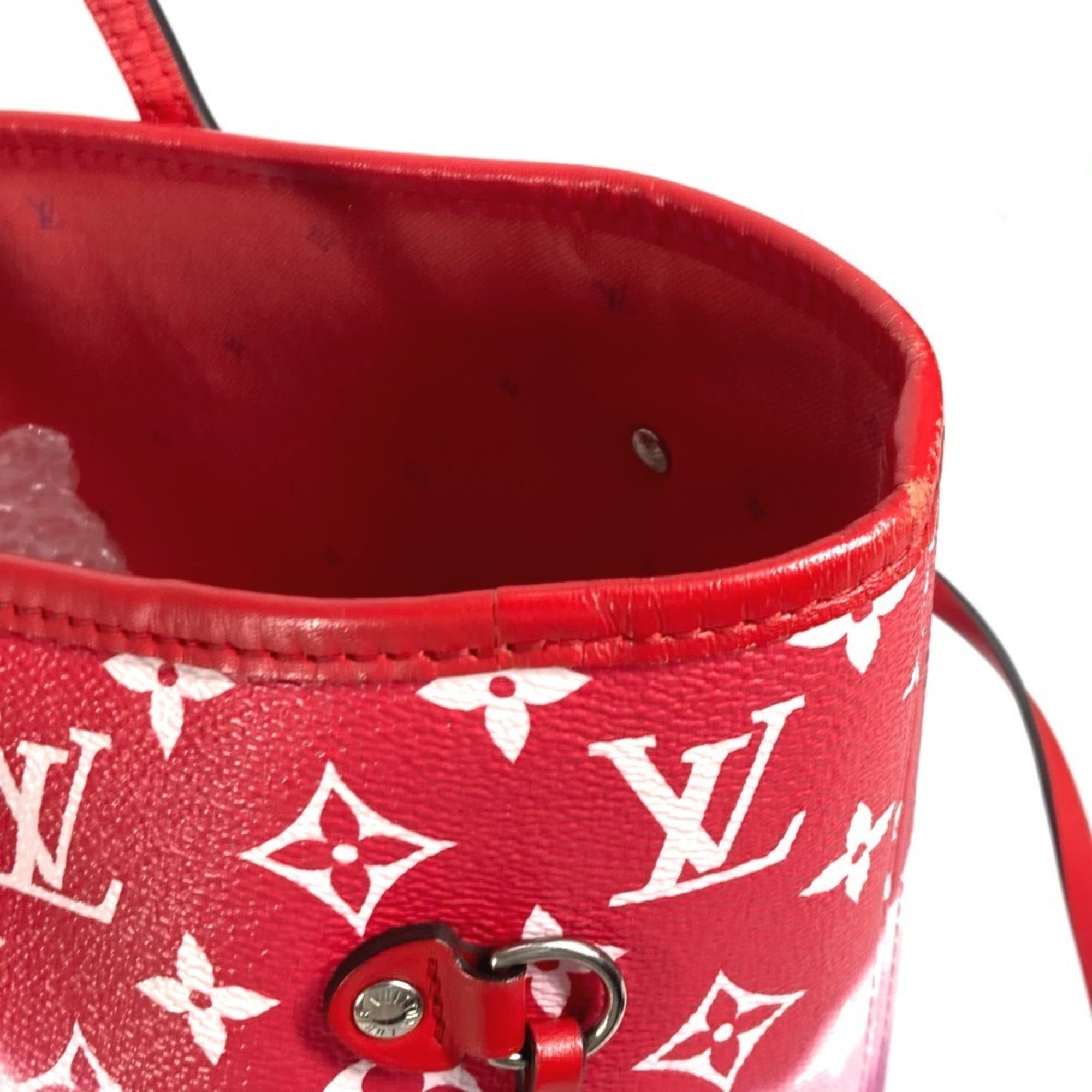 Louis Vuitton Pink Red Color Canvas Shoulder Bag Tote Bag