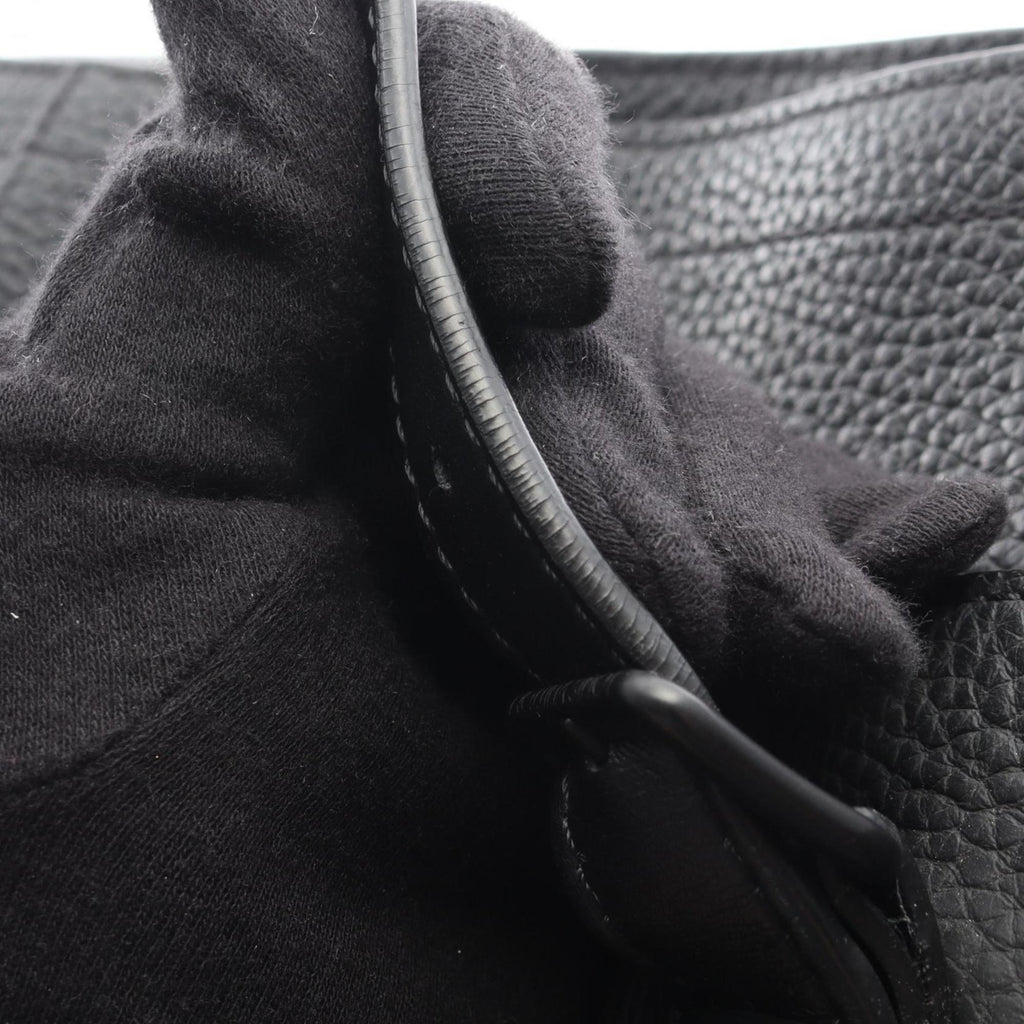 Louis Vuitton Black Leather Tote Bag