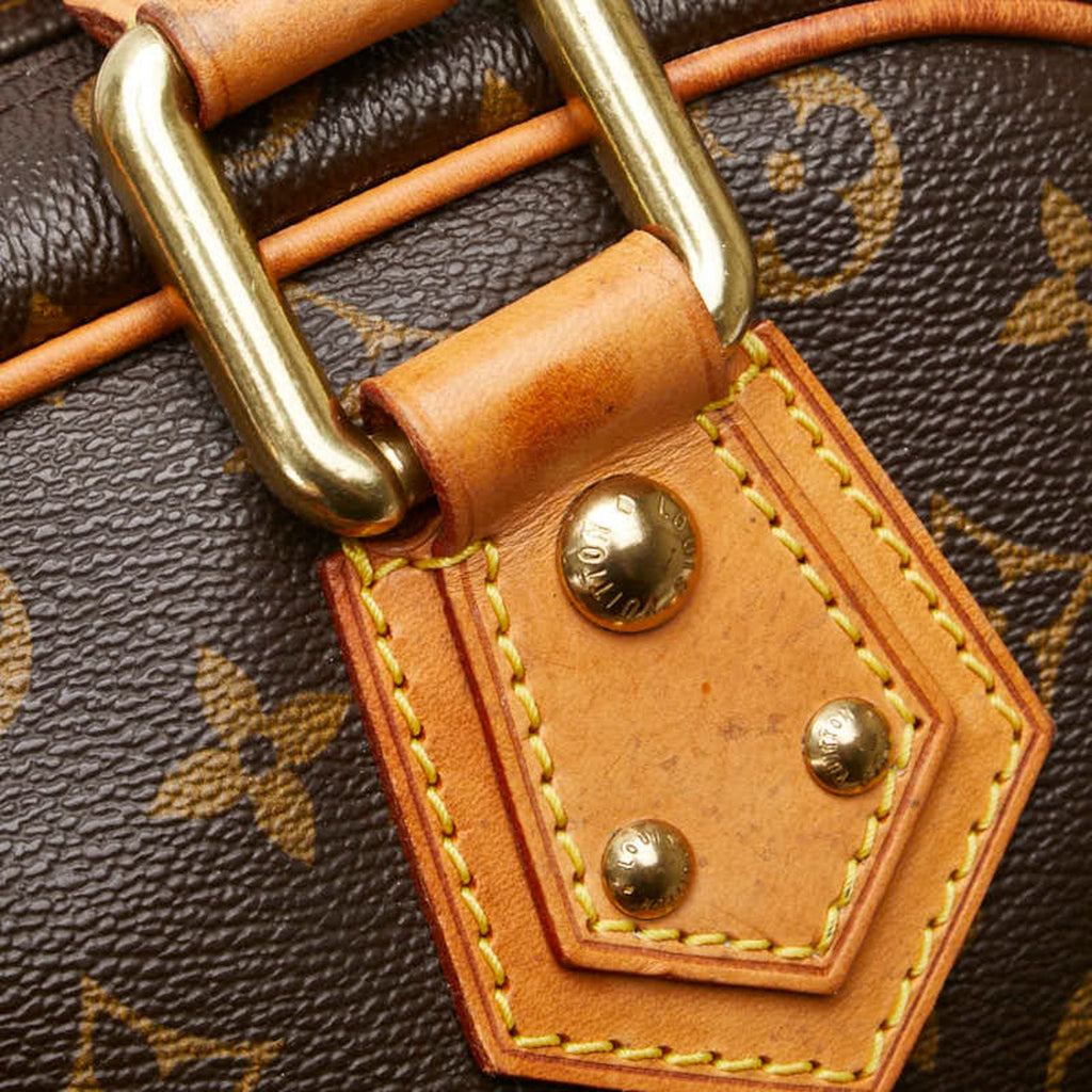 Louis Vuitton Brown Pvc Leather Boston Bag Handbag