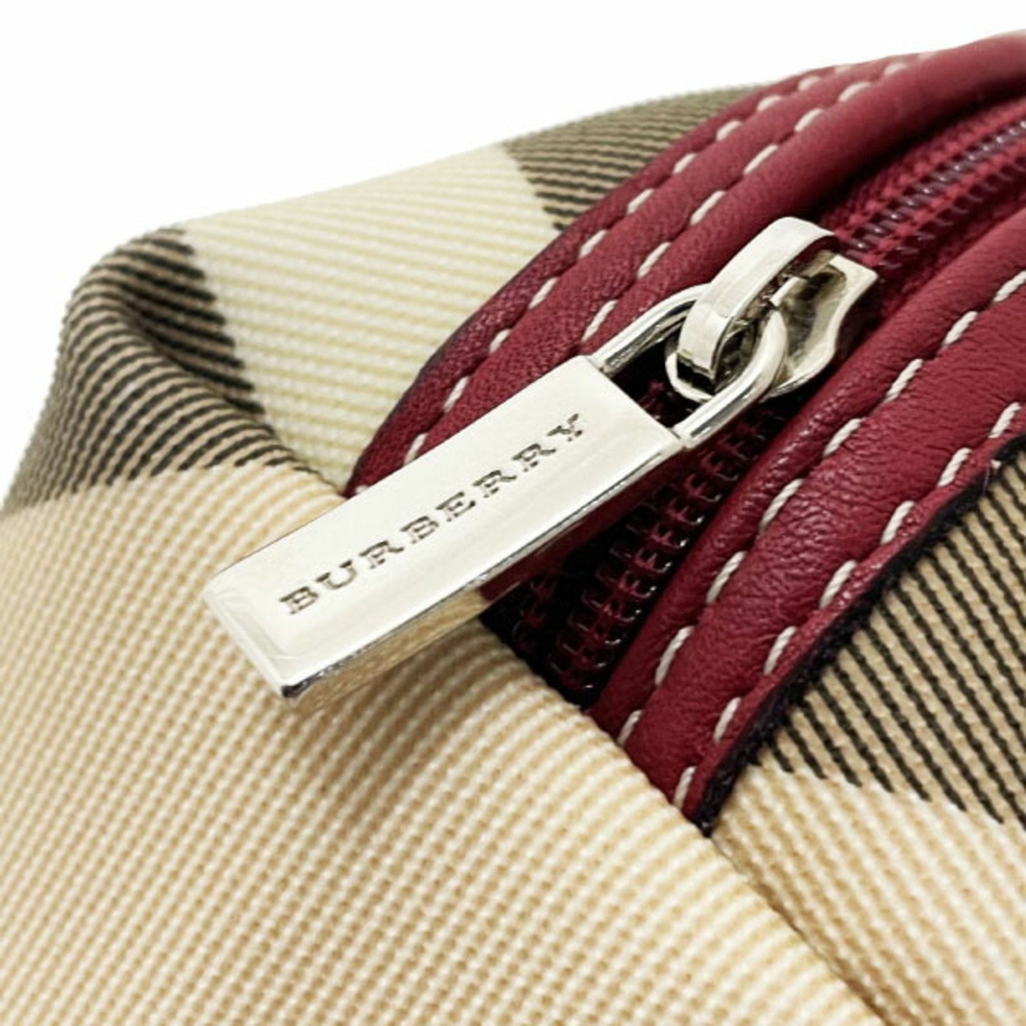 Burberry Beige Multi-Color Red Color Pvc Leather Pouch