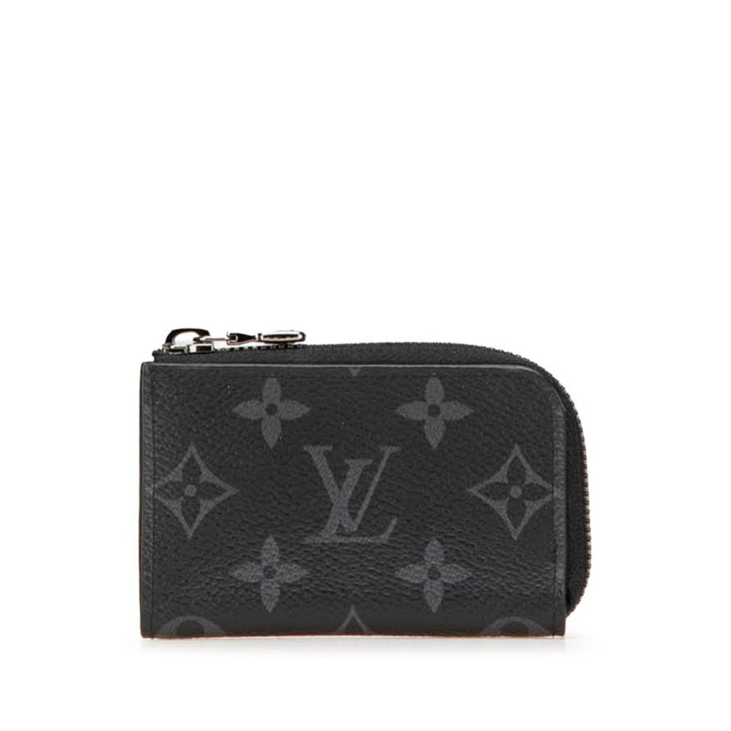 Louis Vuitton Black Leather Pvc Coin Purse/Coin Case