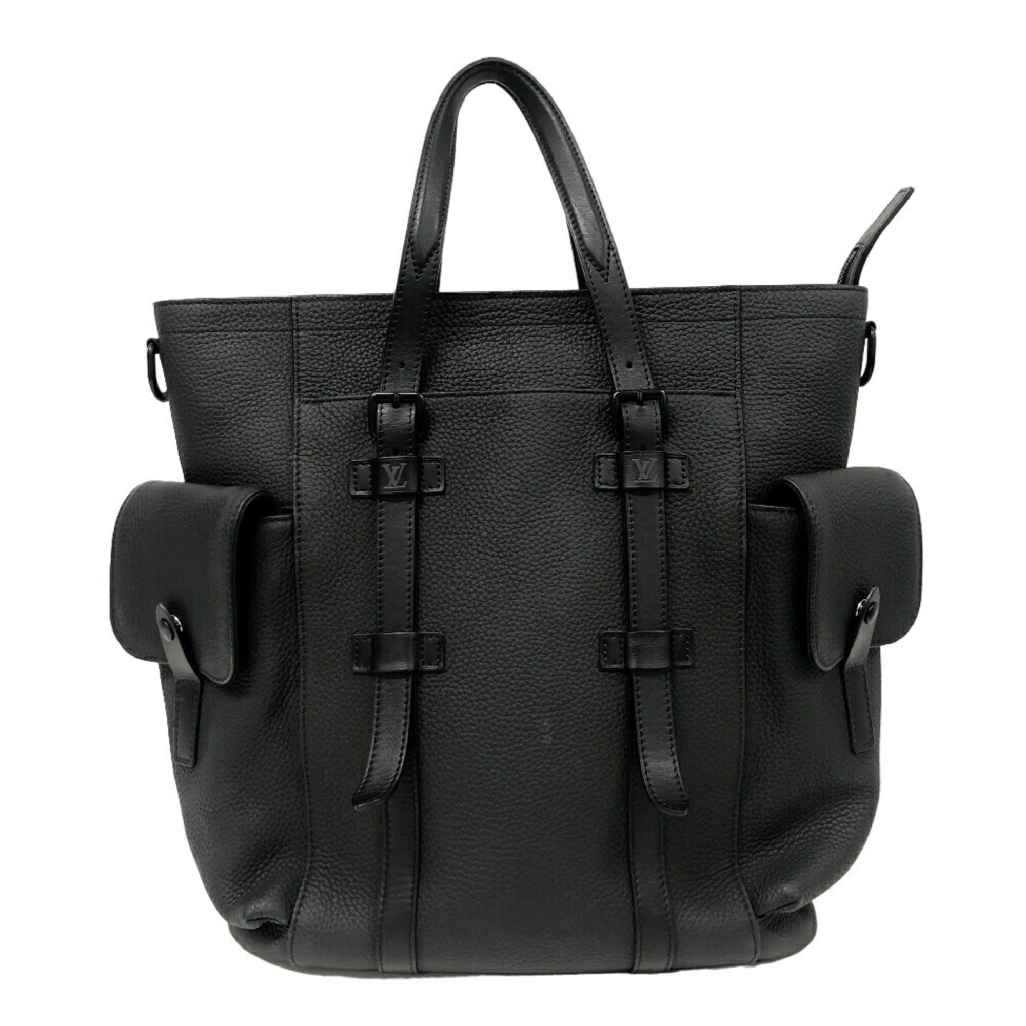 Louis Vuitton Taurillon Black Leather Tote Bag