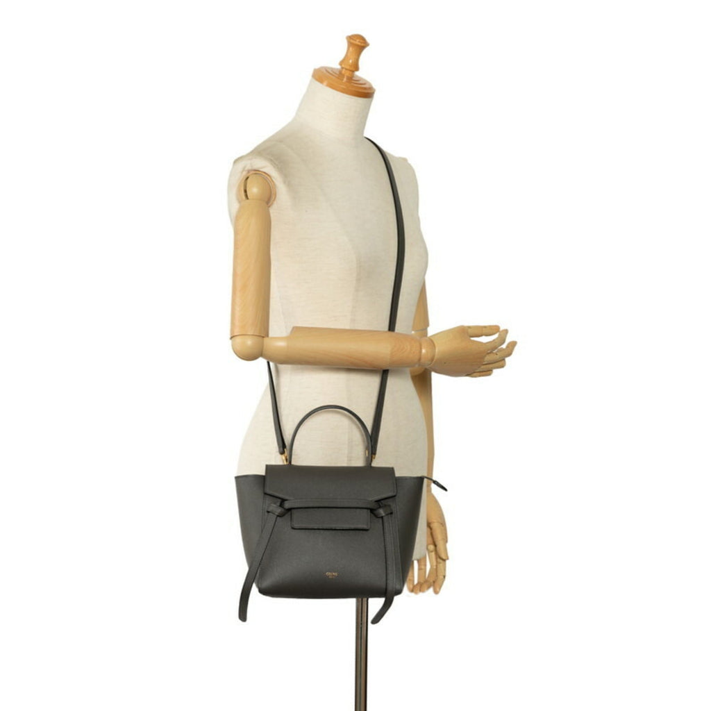 Celine Gray Leather Handbag Shoulder Bag