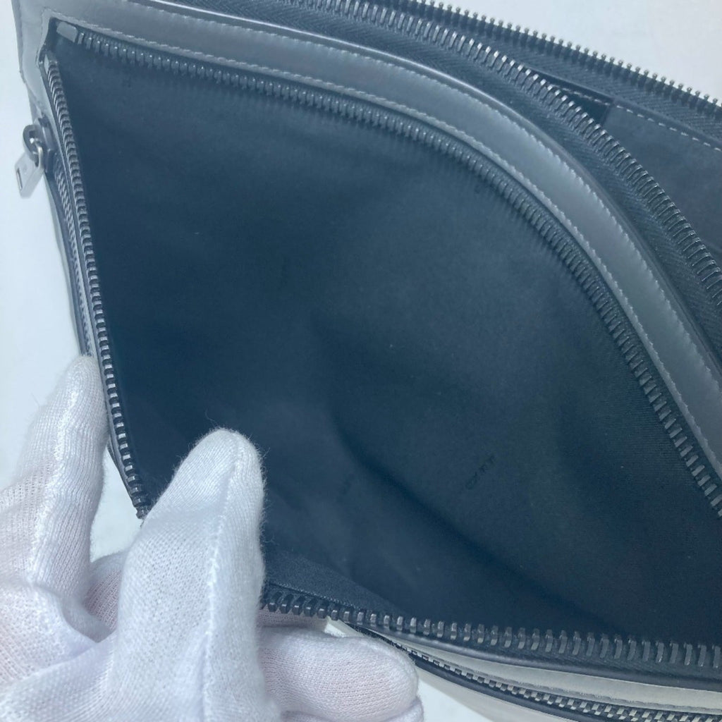 Fendi Gray Leather Clutch Bag