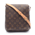 Louis Vuitton Brown Coated Canvas Leather Handbag Shoulder Bag