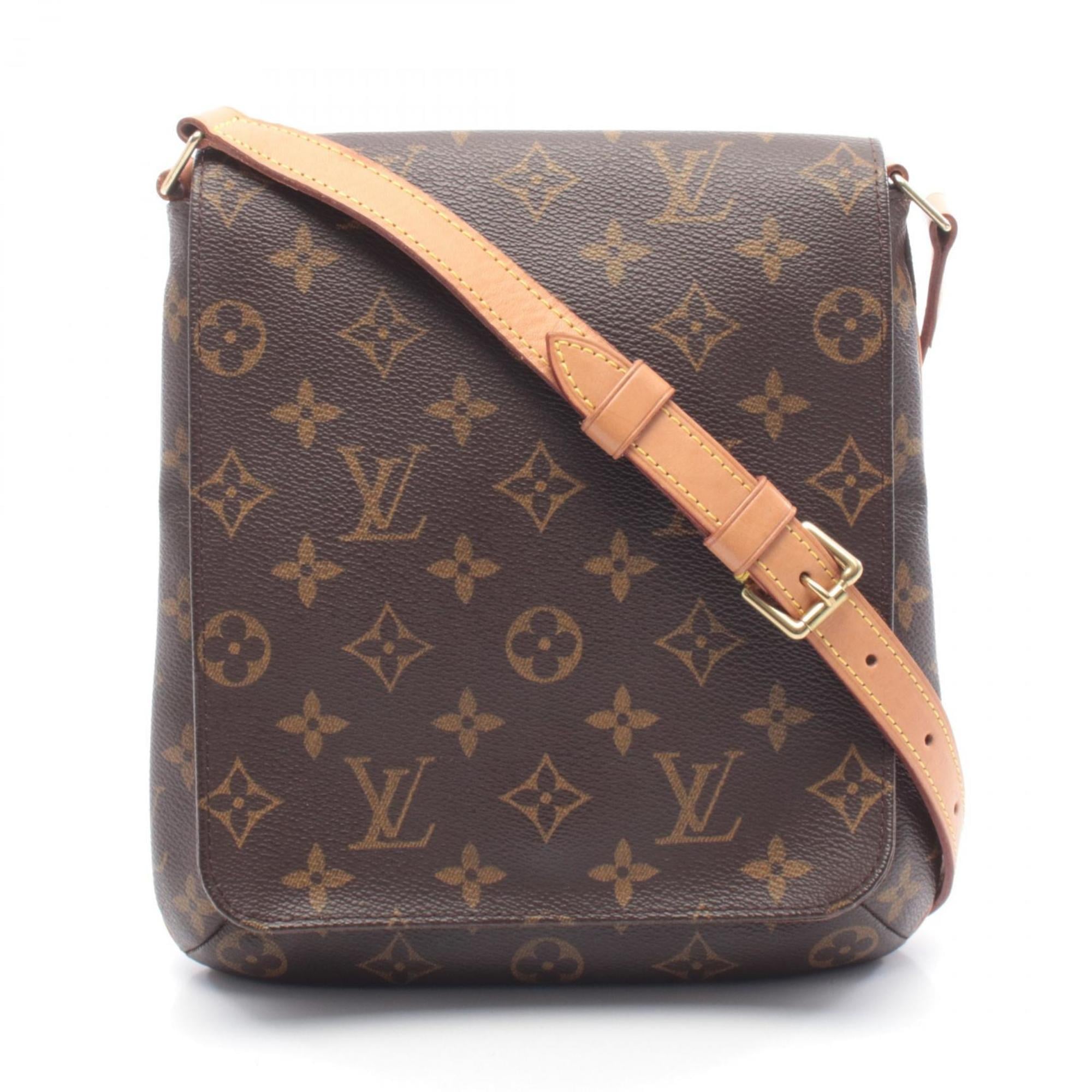 Louis Vuitton Brown Coated Canvas Leather Handbag Shoulder Bag
