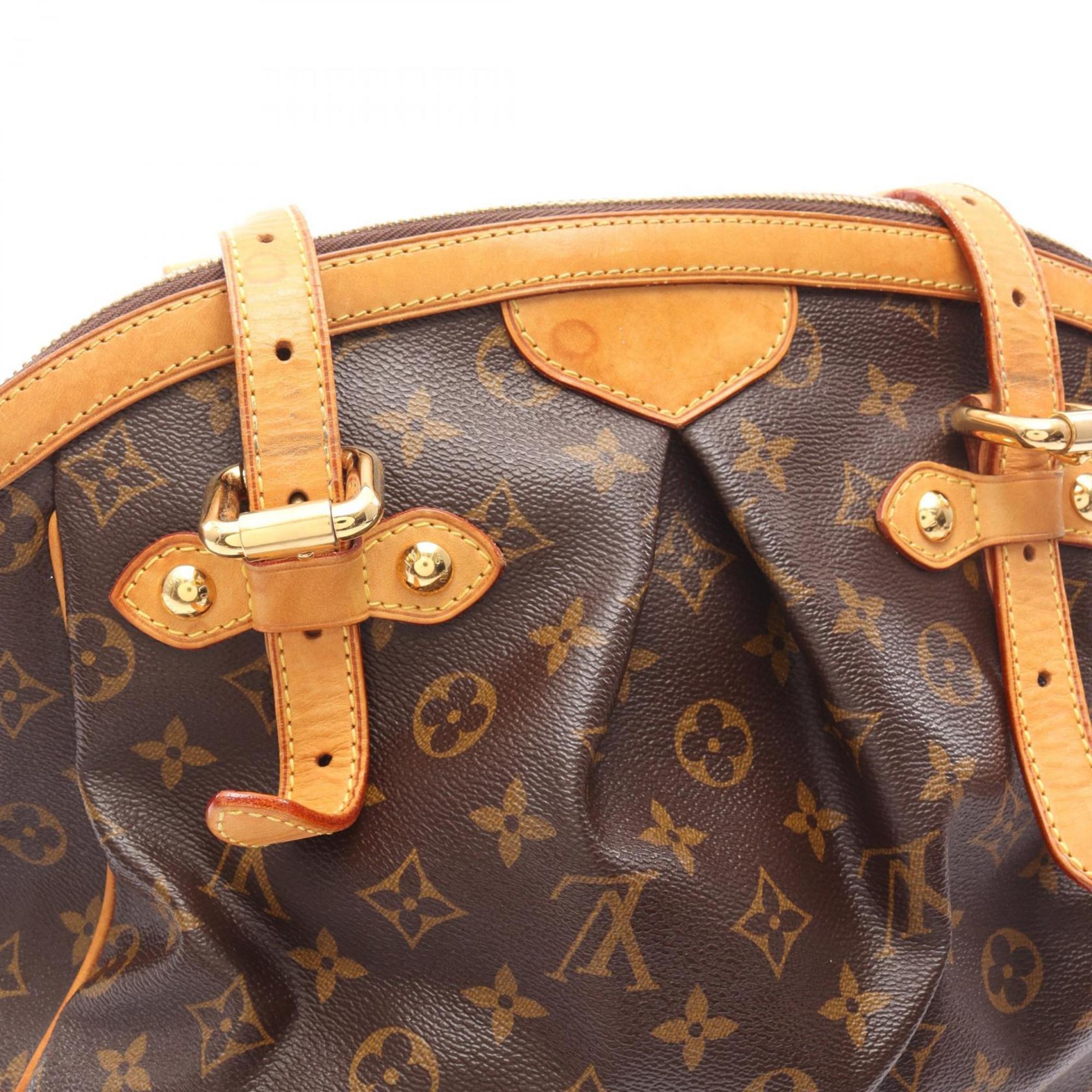 Louis Vuitton Brown Pvc Coated Canvas Leather Handbag