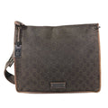 Gucci Brown Leather Canvas Shoulder Bag (Pre-Owned)