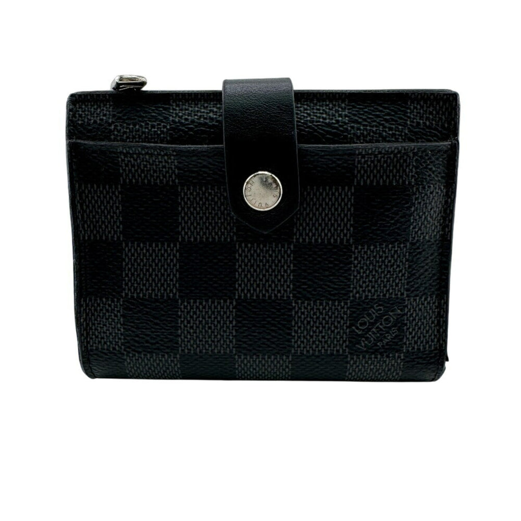 Louis Vuitton Black Gray Leather Wallet