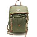 Prada Khaki Nylon Leather Backpack