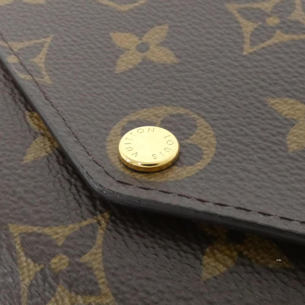 Louis Vuitton Monogram Fuchsia Marron Coated Canvas Long Wallet