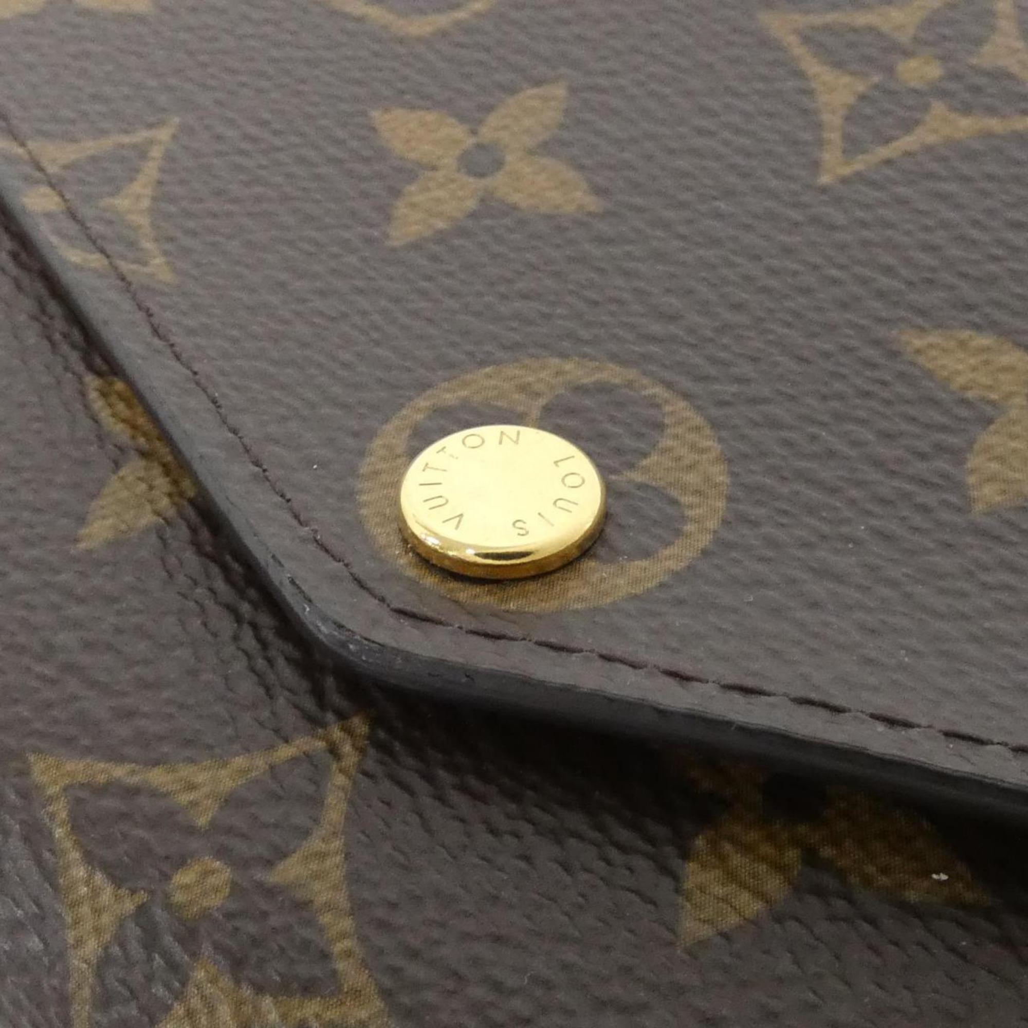 Louis Vuitton Monogram Fuchsia Marron Coated Canvas Long Wallet