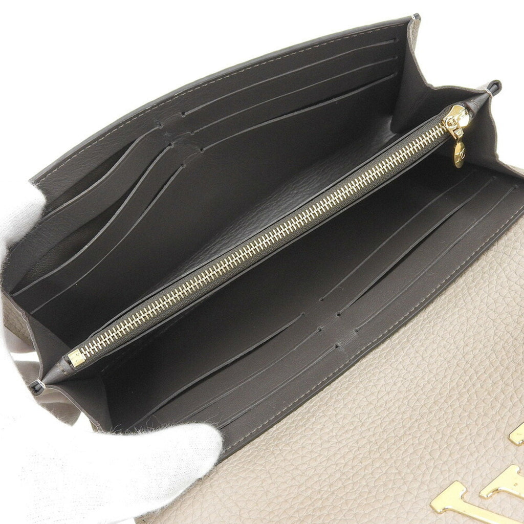 Louis Vuitton Beige Leather Long Wallet