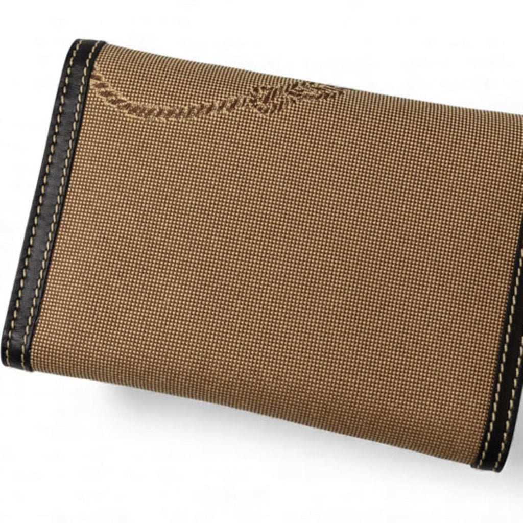 Prada Beige Black Canvas Wallet (Tri-Fold)