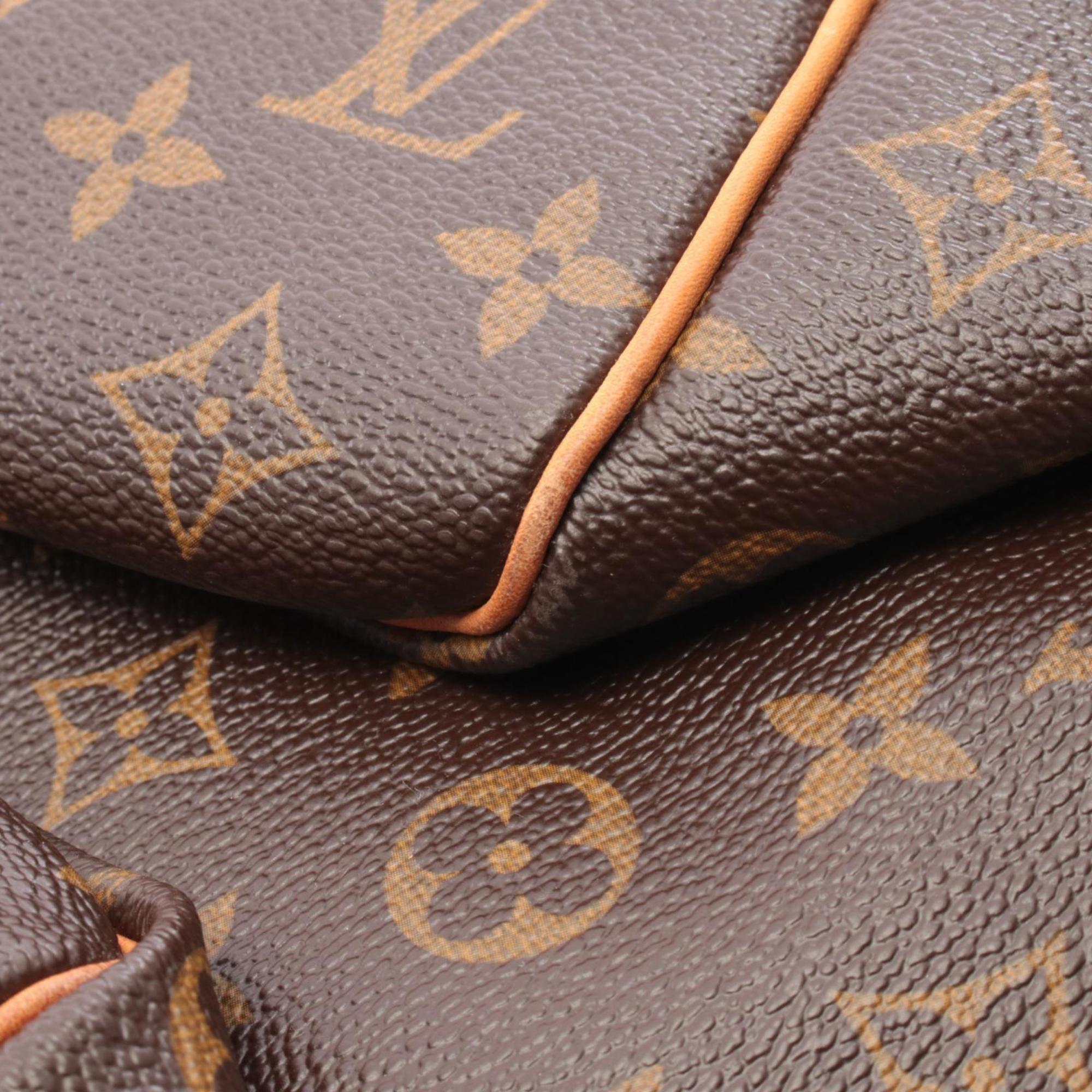 Louis Vuitton Brown Coated Canvas Pvc Monogram Leather Boston Bag Handbag